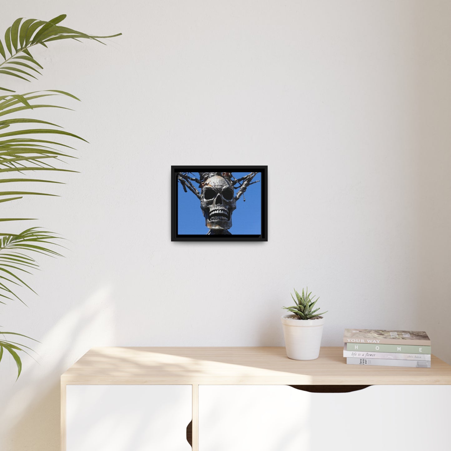 Skull Warrior Stare - Matte Canvas, Black Frame - Fry1Productions