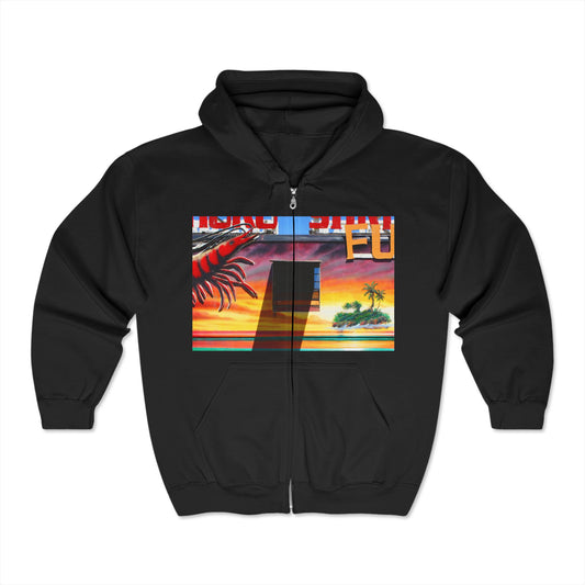 Island Love - Unisex Full Zip Hooded Sweatshirt