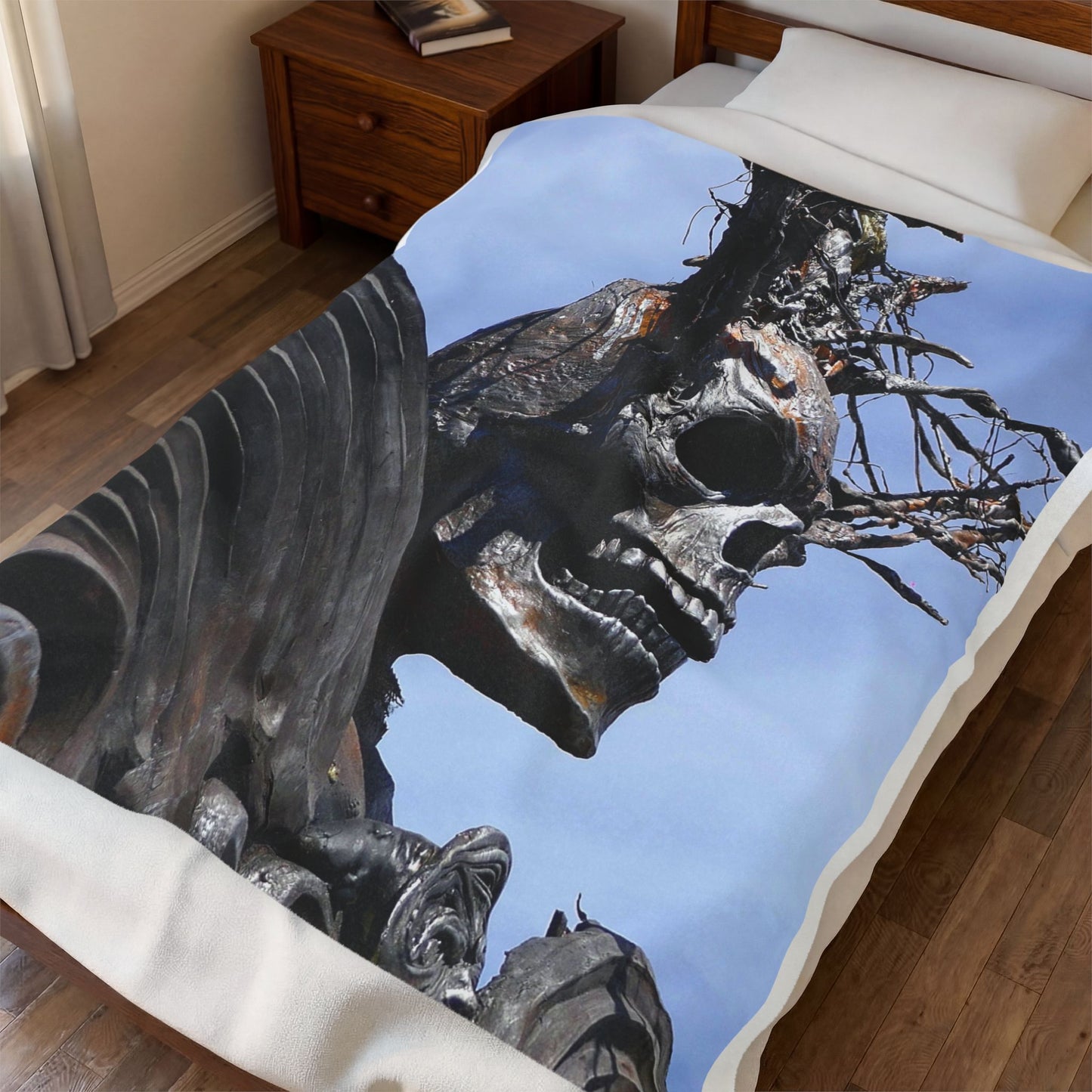 Skull Warrior - Velveteen Plush Blanket ( 30" x 40", 50" x 60", 60" x 80" )