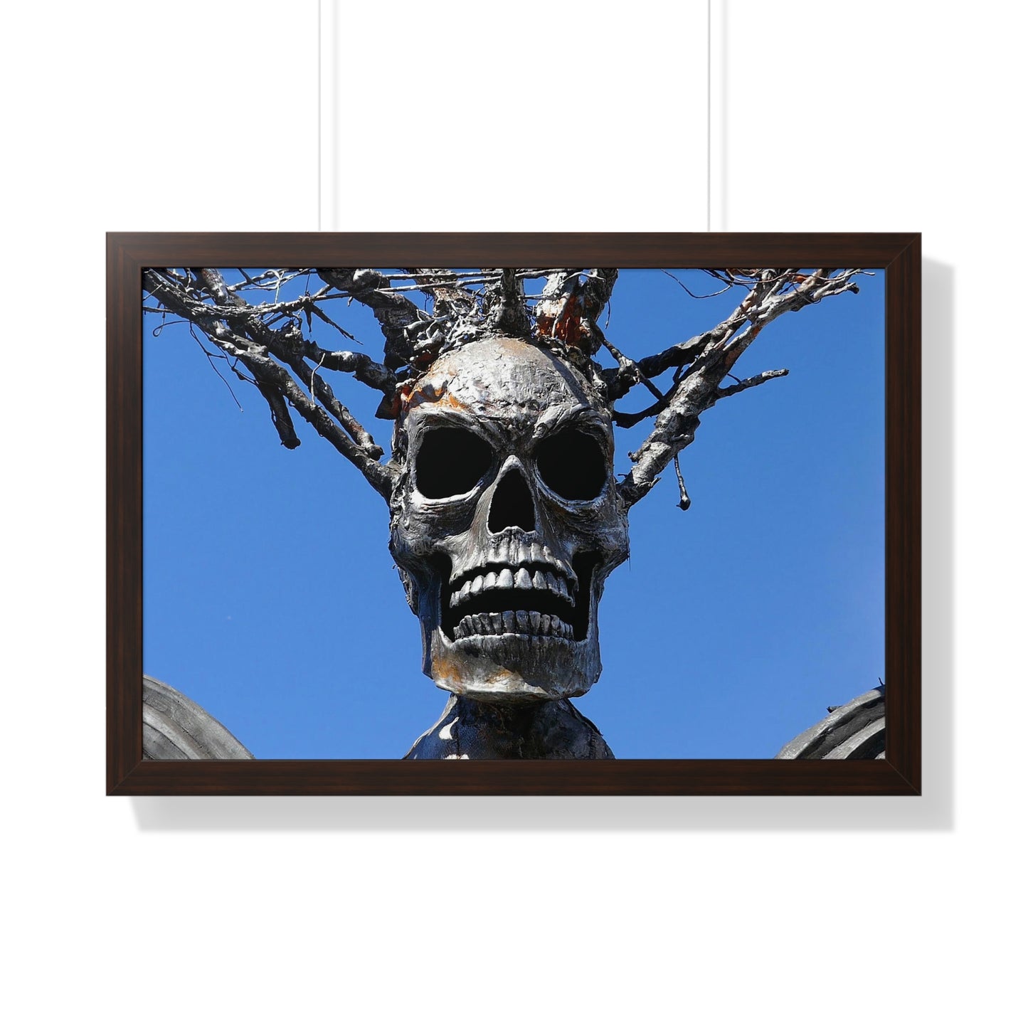 Skull Warrior Stare - Framed Horizontal Poster
