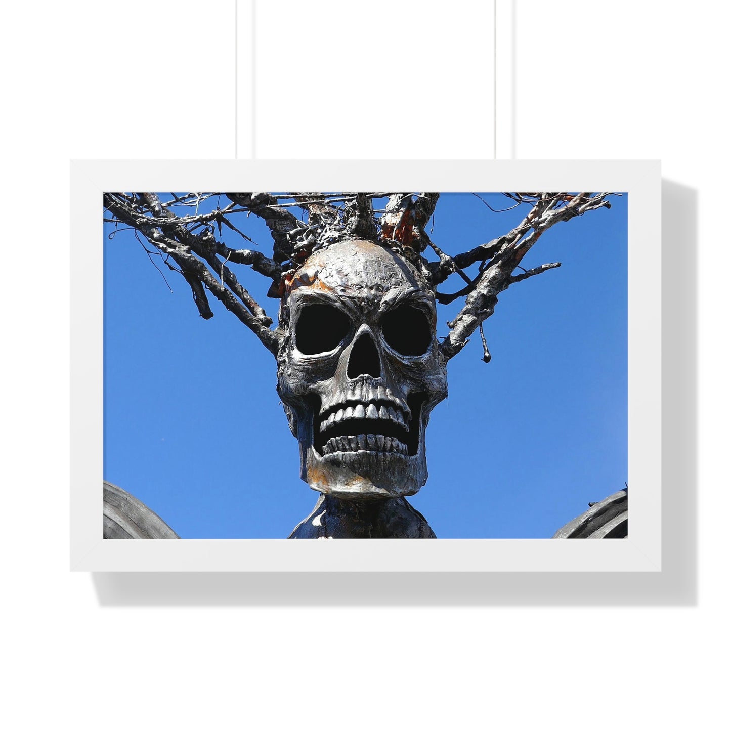 Skull Warrior Stare - Framed Horizontal Poster