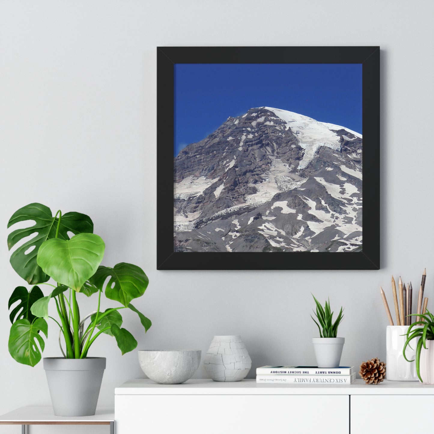 Majestic Mt. Rainier - Framed Vertical Poster