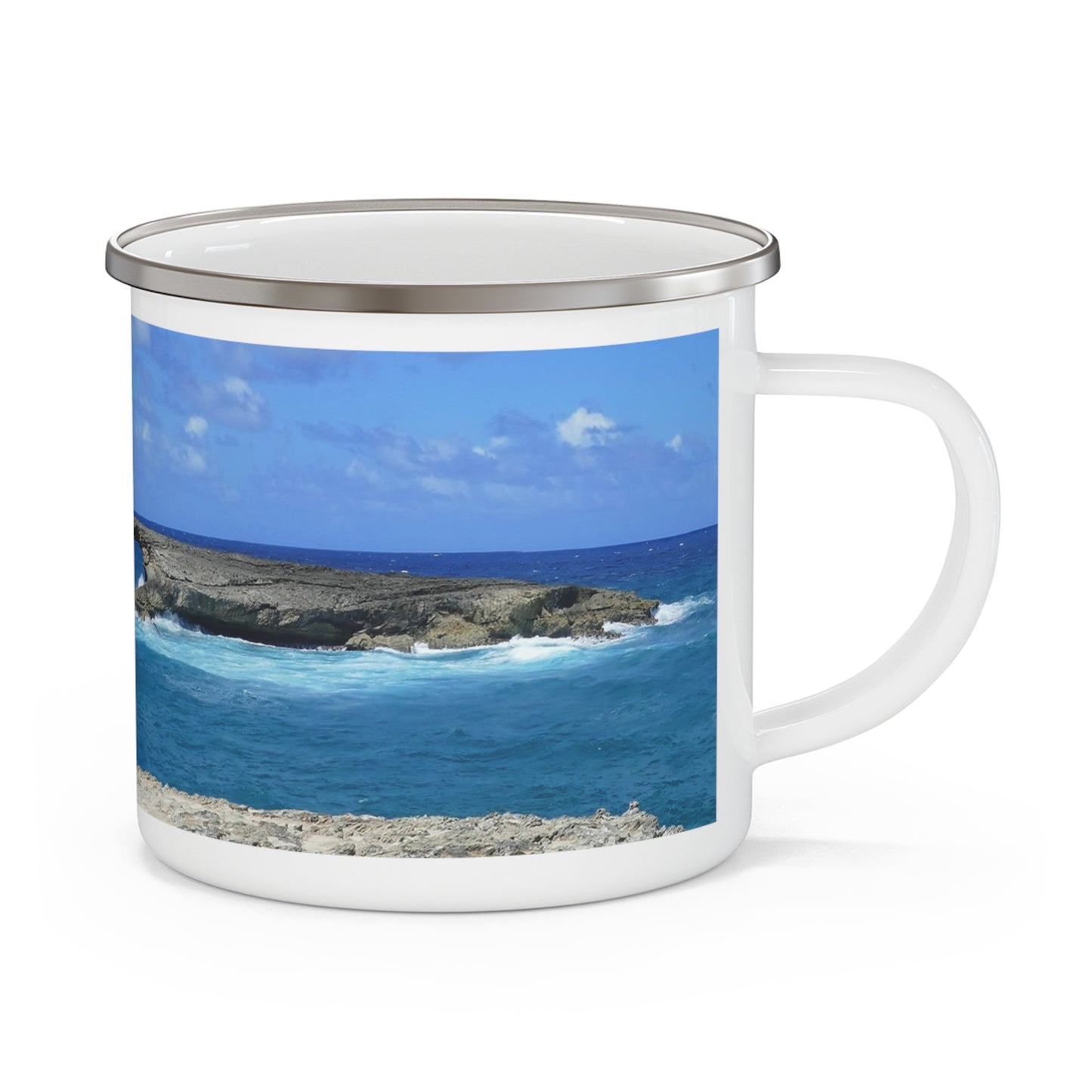 La'ie Point Sea Arch Hole - Enamel Camping Mug