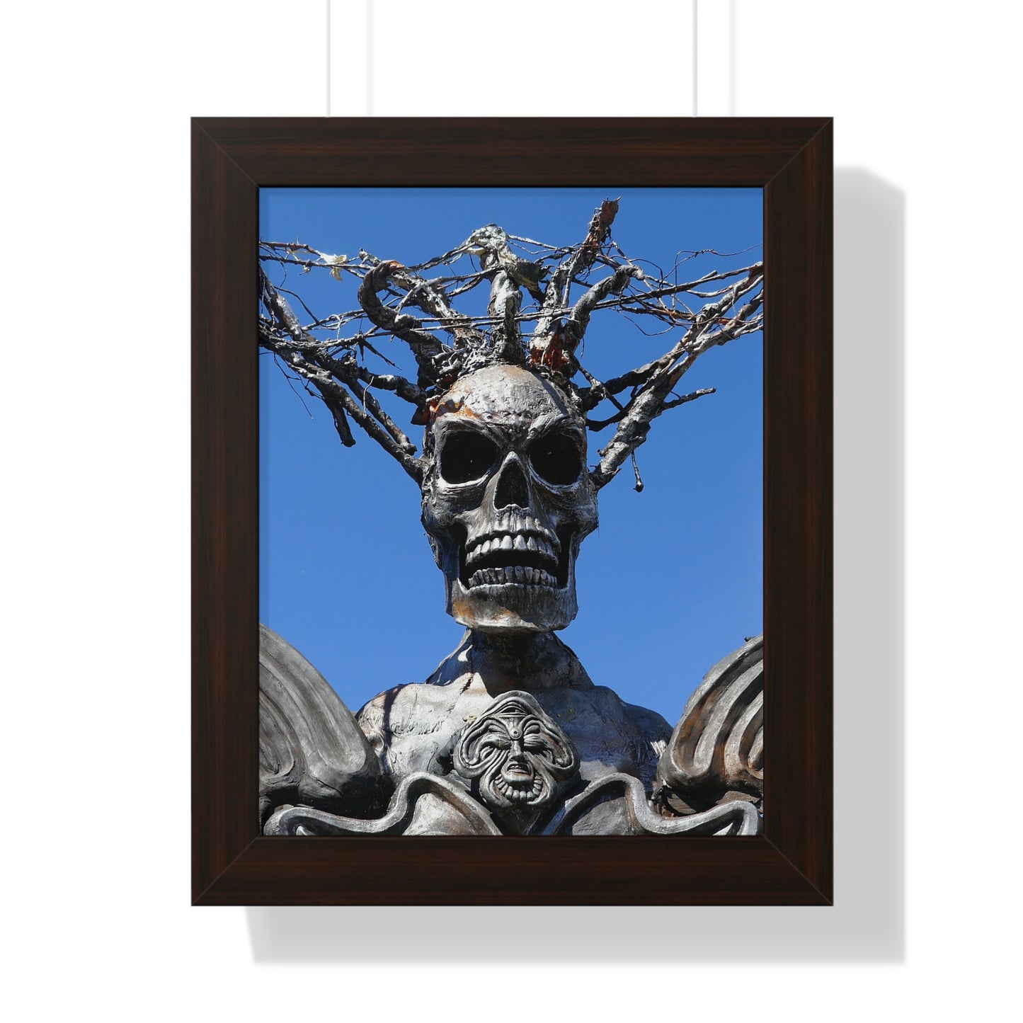 Skull Warrior Stare - Framed Vertical Poster