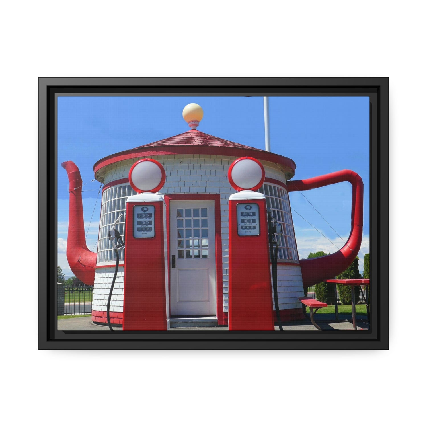 Awesome Teapot Dome Service Station - Matte Canvas, Black Frame - Fry1Productions