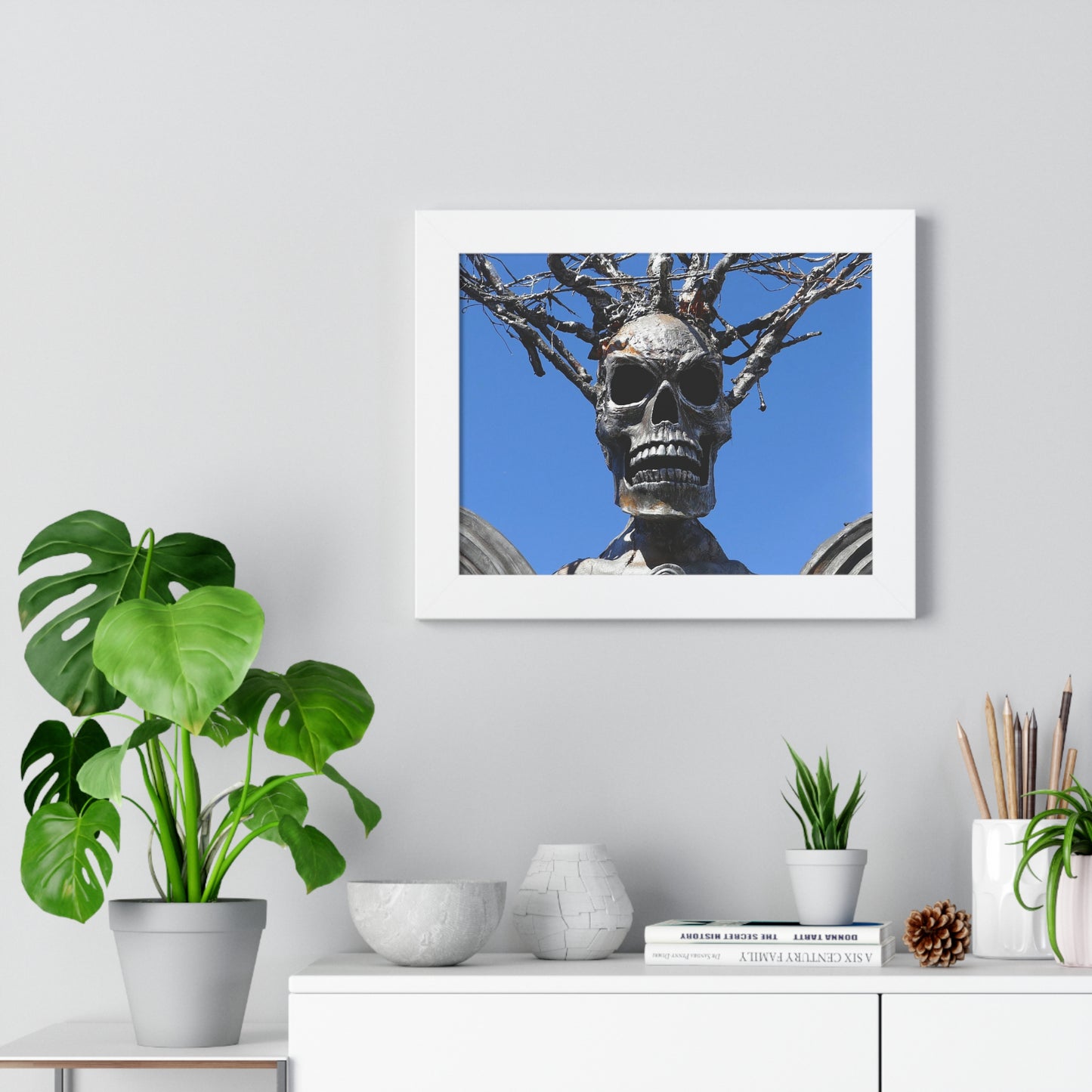 Skull Warrior Stare - Framed Horizontal Poster