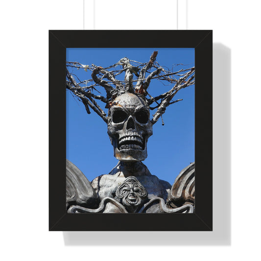 Skull Warrior Stare - Framed Vertical Poster