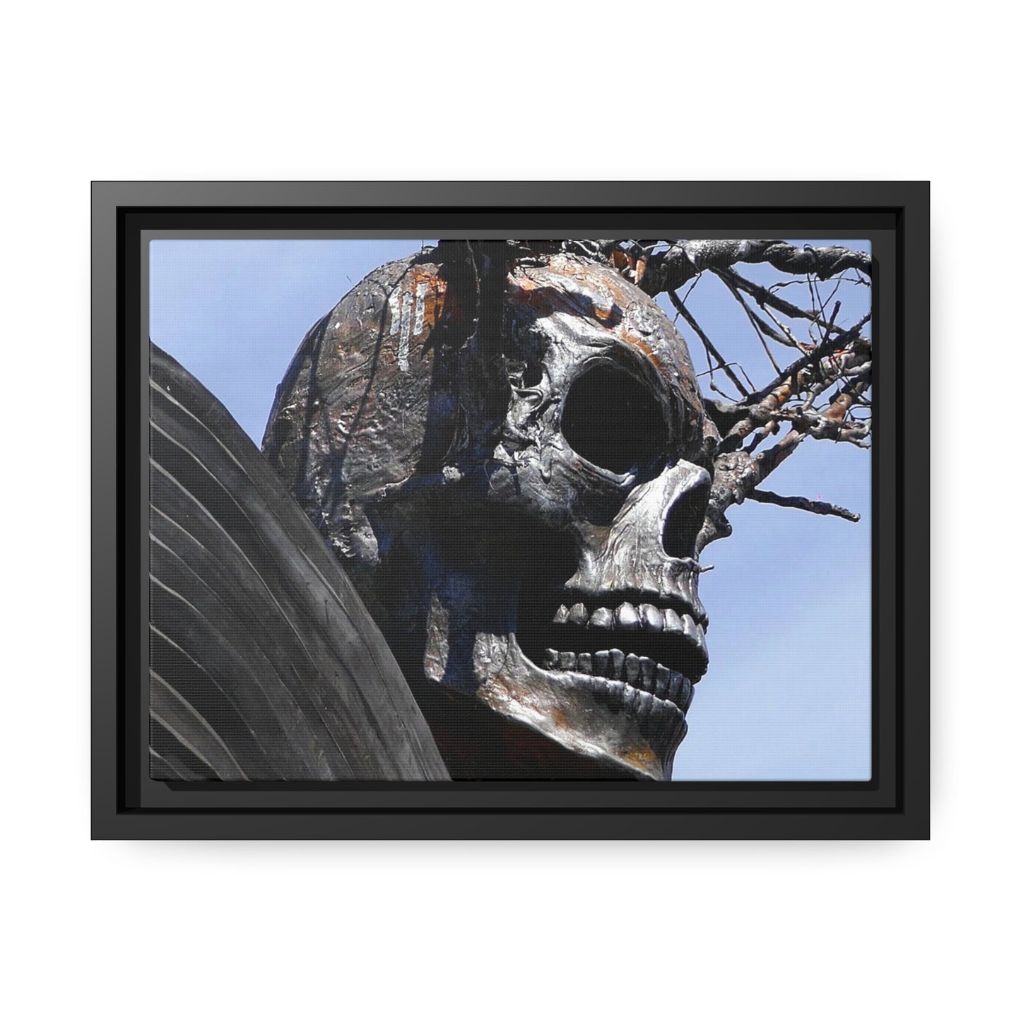 Skull Warrior - Matte Canvas, Black Frame - Fry1Productions