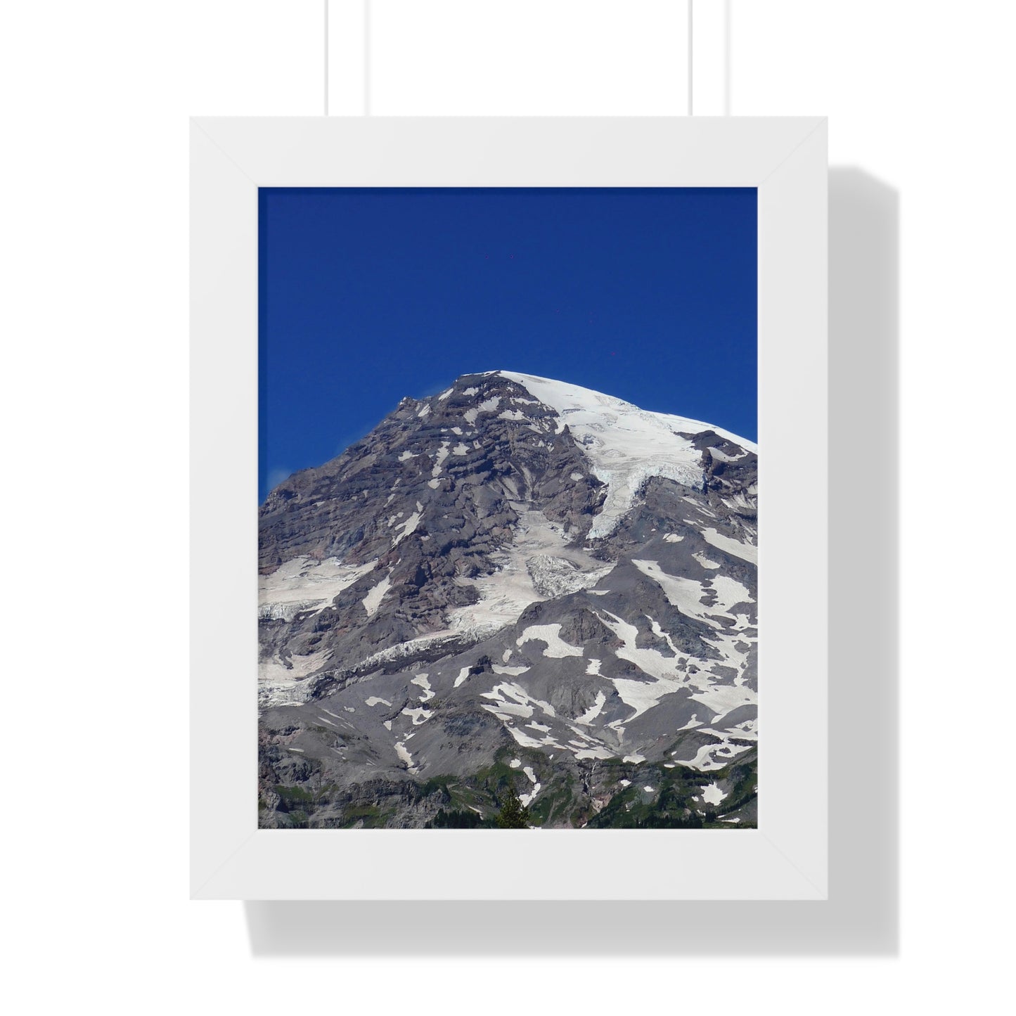 Majestic Mt. Rainier - Framed Vertical Poster