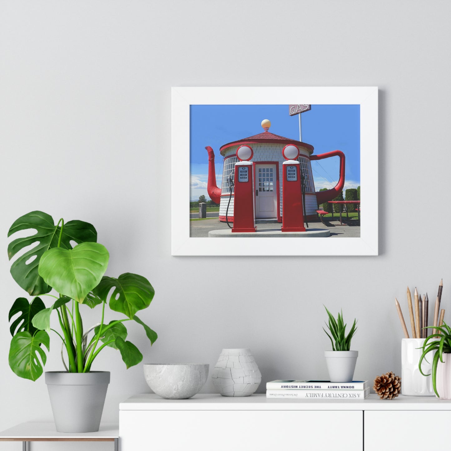 Awesome Teapot Dome Service Station - Framed Horizontal Poster