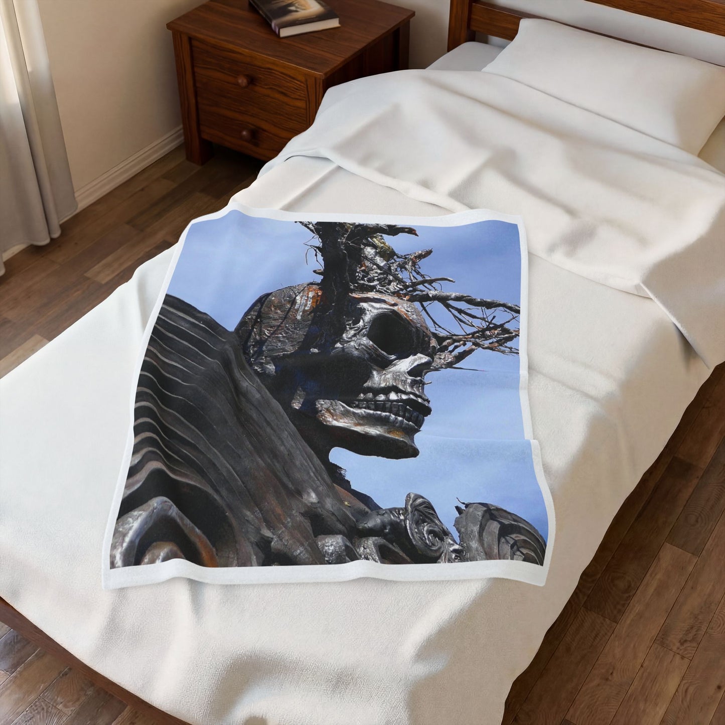 Skull Warrior - Velveteen Plush Blanket ( 30" x 40", 50" x 60", 60" x 80" )