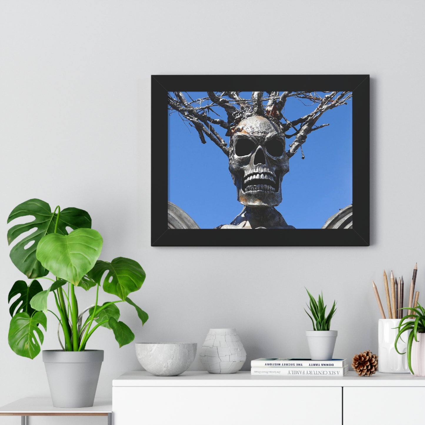 Skull Warrior Stare - Framed Horizontal Poster