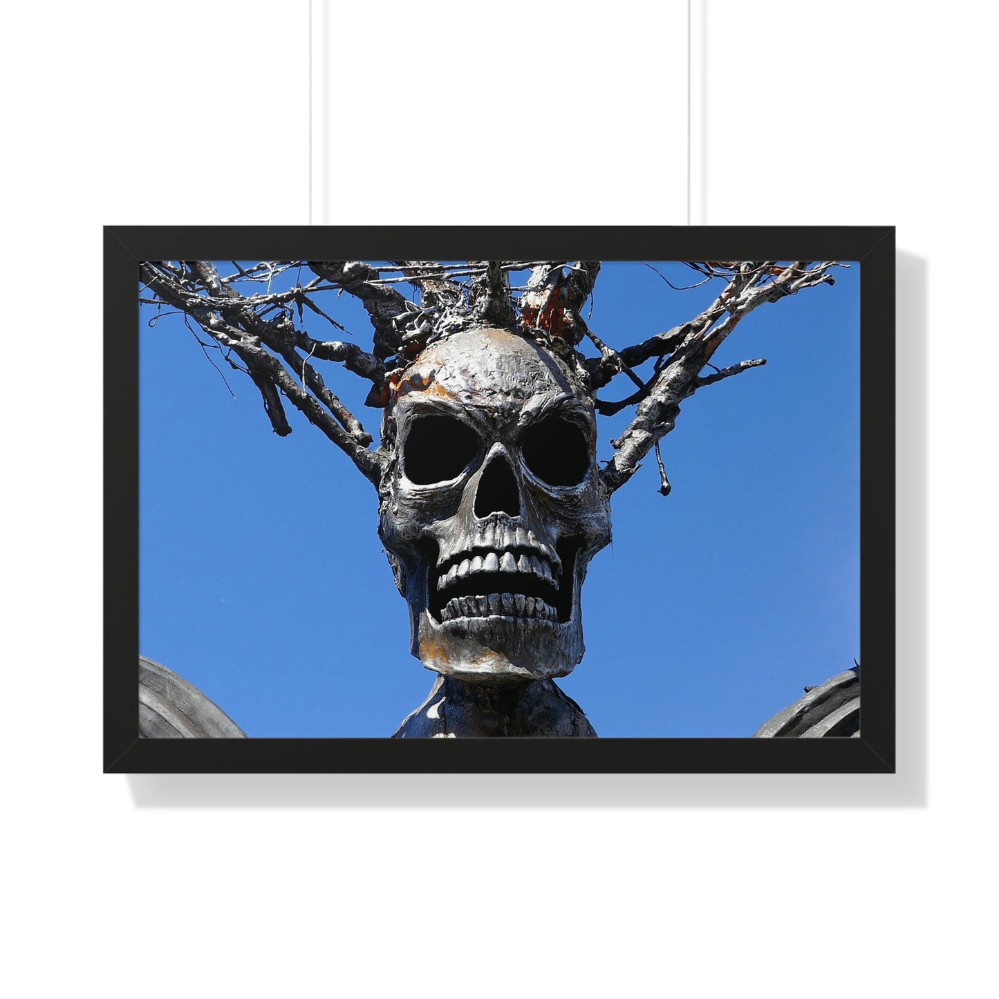 Skull Warrior Stare - Framed Horizontal Poster
