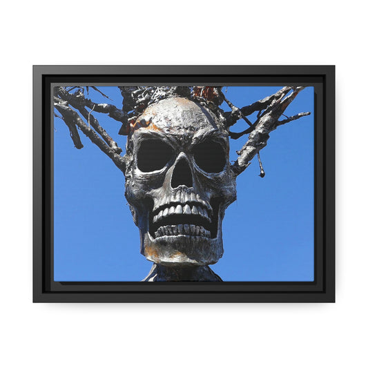 Skull Warrior Stare - Matte Canvas, Black Frame - Fry1Productions