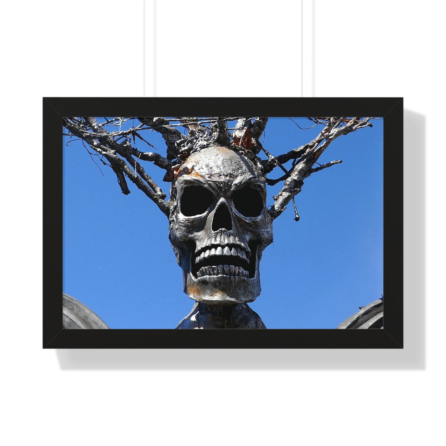 Skull Warrior Stare - Framed Horizontal Poster