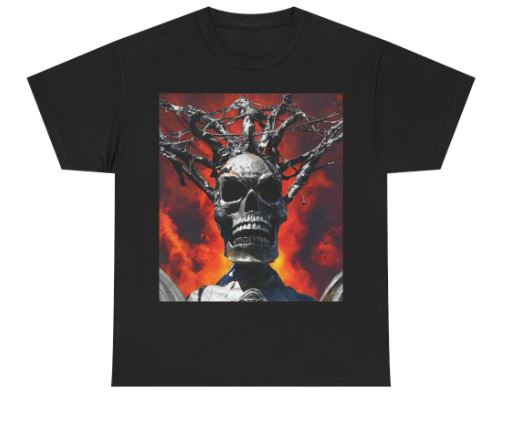 Skull Warrior Inferno Stare - Unisex Heavy Cotton Tee