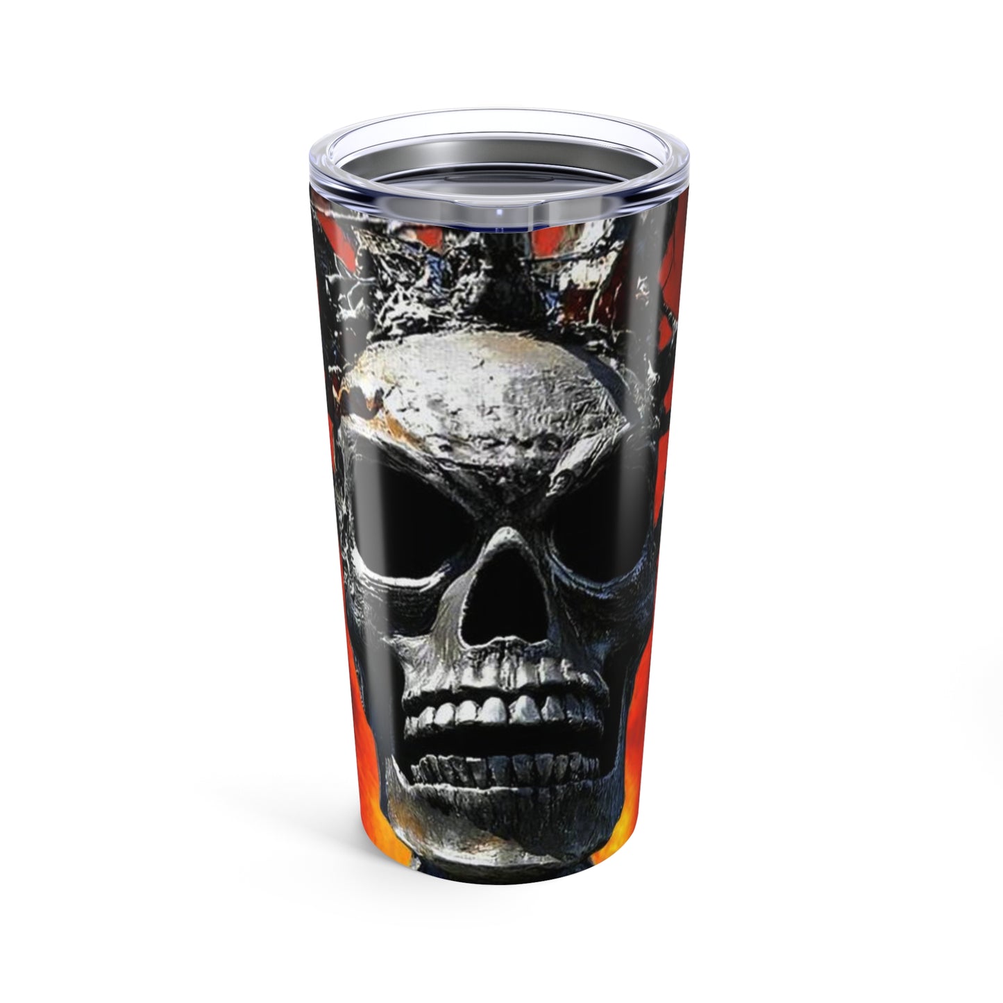 Skull Warrior Inferno Stare - Stainless Steel Tumbler 20oz
