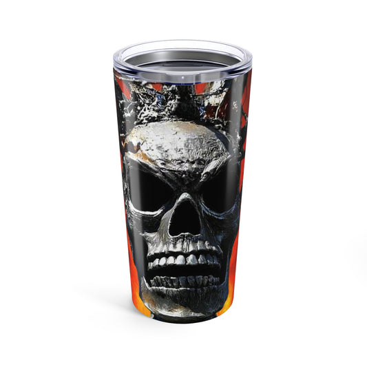 Skull Warrior Inferno Stare - Stainless Steel Tumbler 20oz