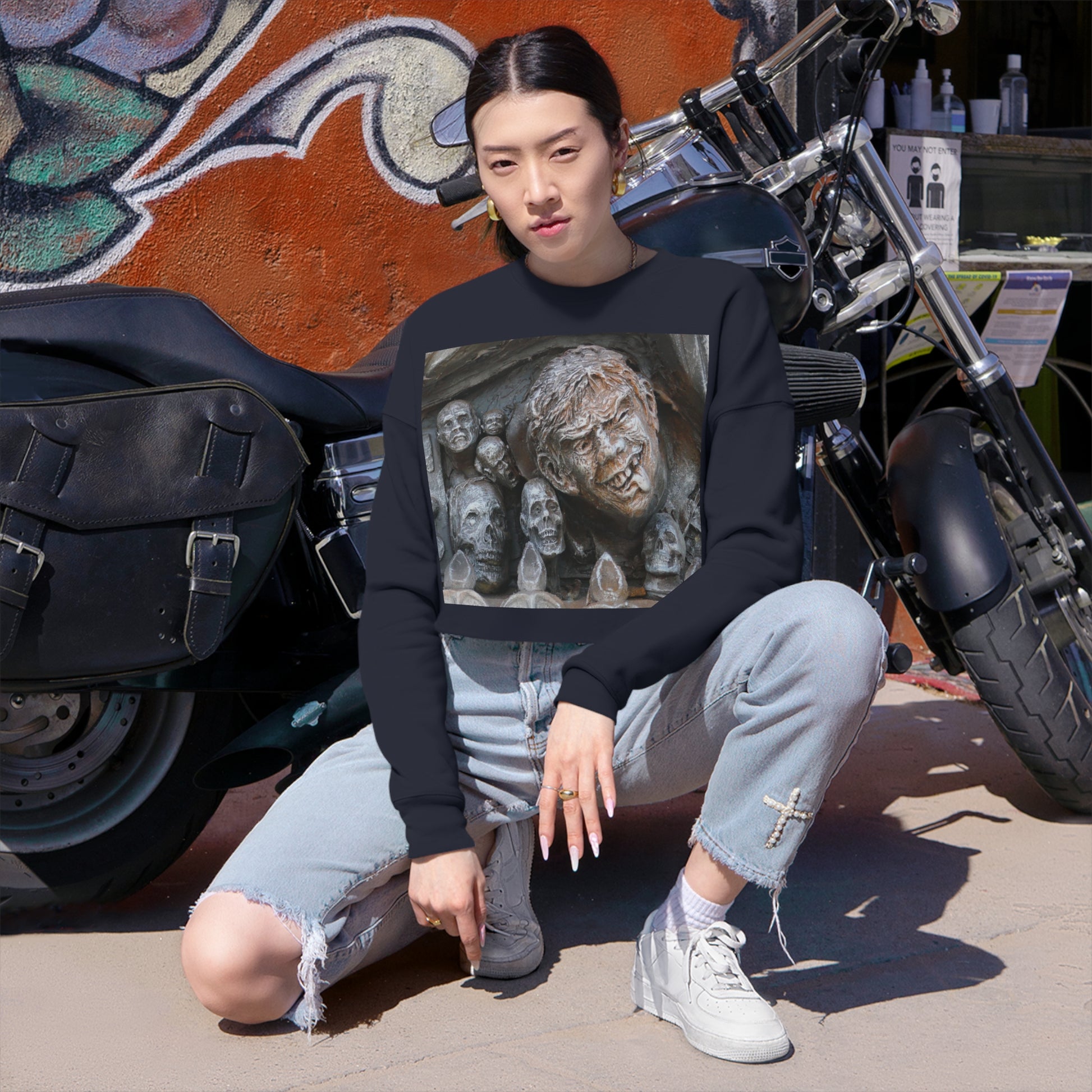 Waiting For The King - Women's Cropped Sweatshirt - Fry1Productions