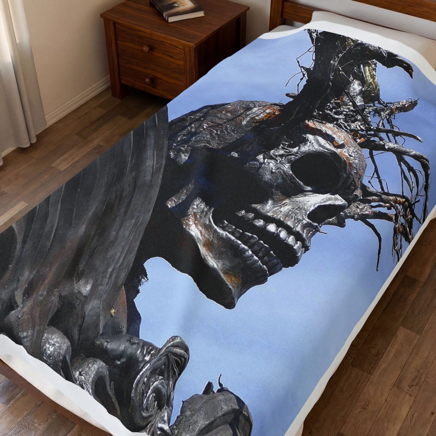 Skull Warrior - Velveteen Plush Blanket ( 30" x 40", 50" x 60", 60" x 80" )