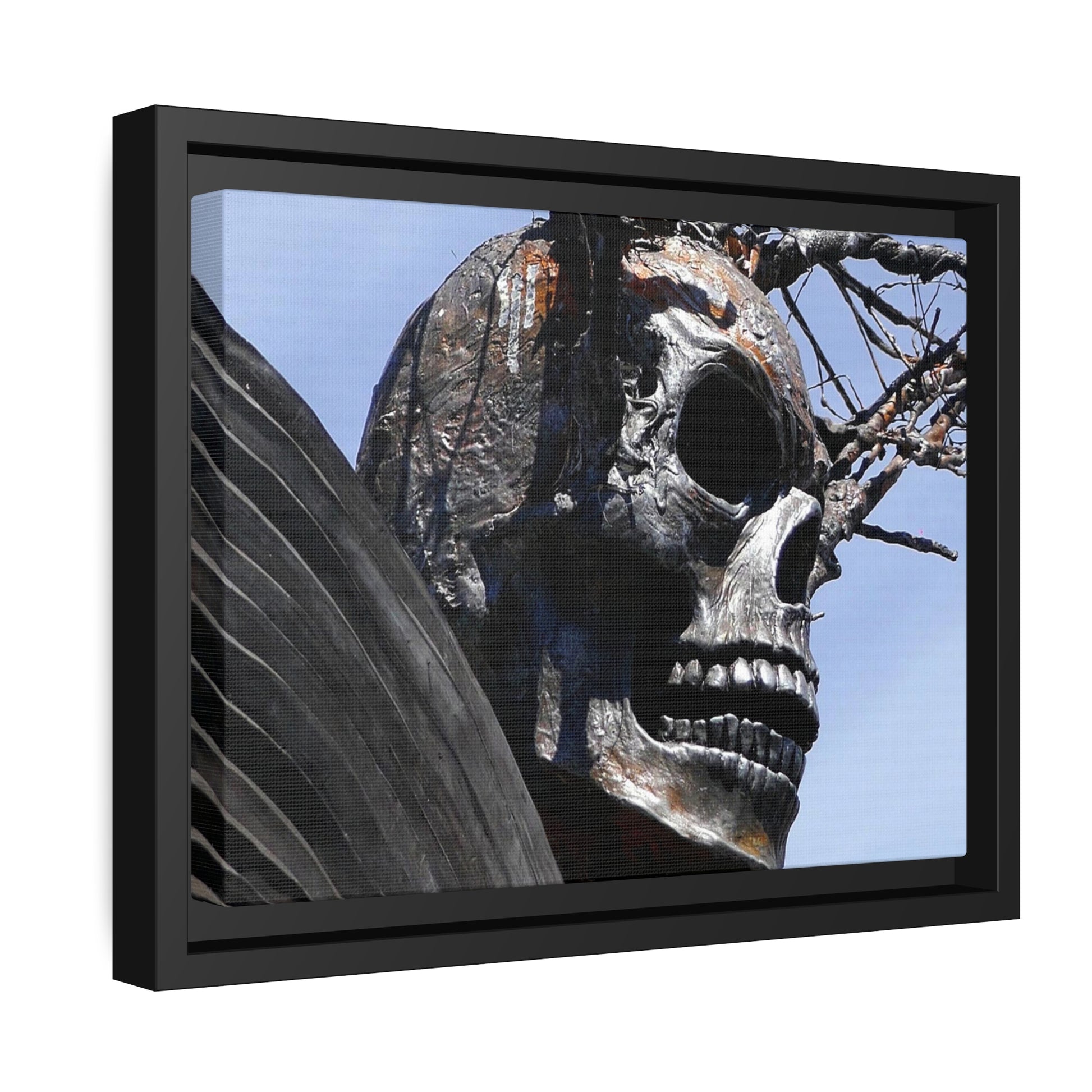 Skull Warrior - Matte Canvas, Black Frame - Fry1Productions