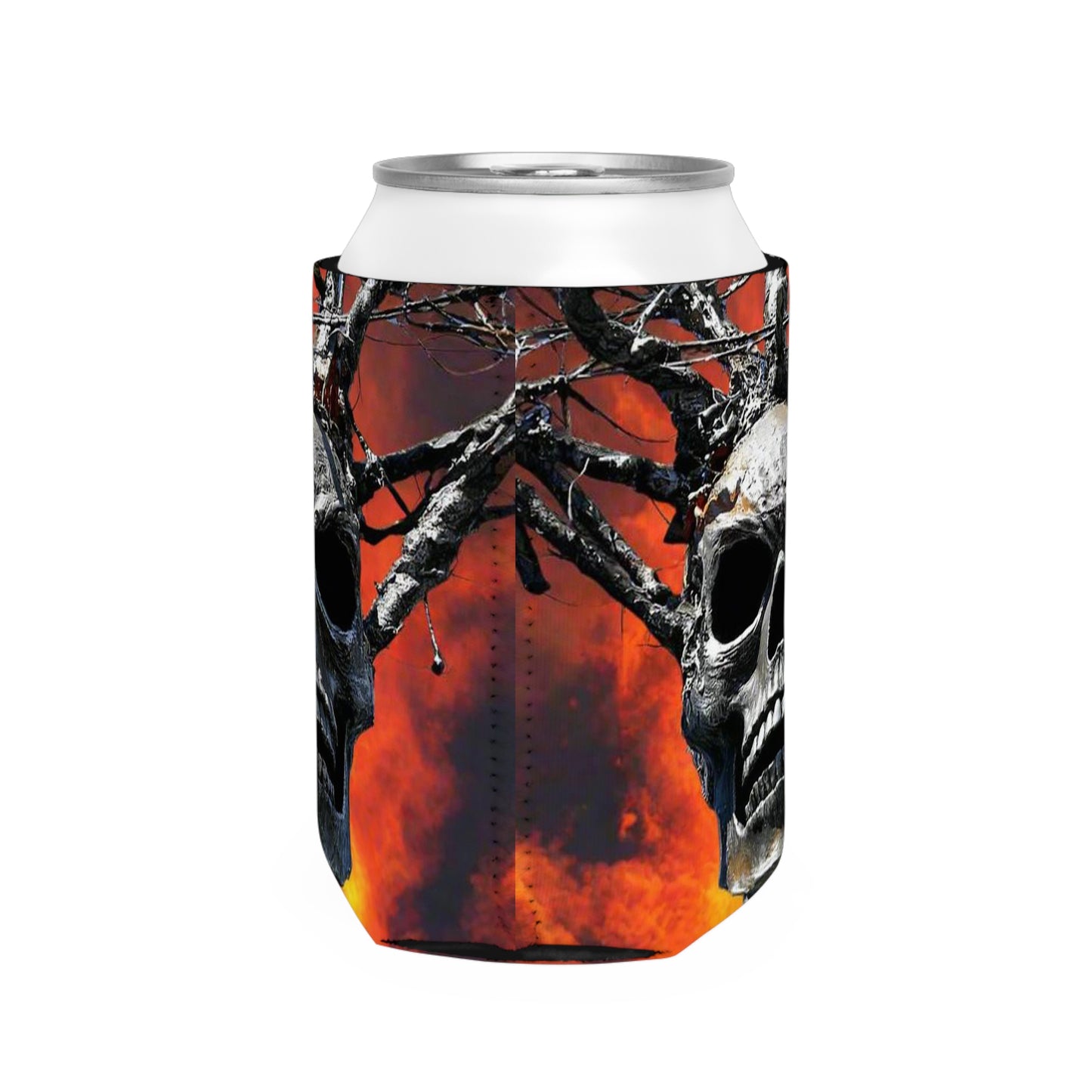 Skull Warrior Inferno Stare - Can Cooler Neoprene Sleeve 12oz