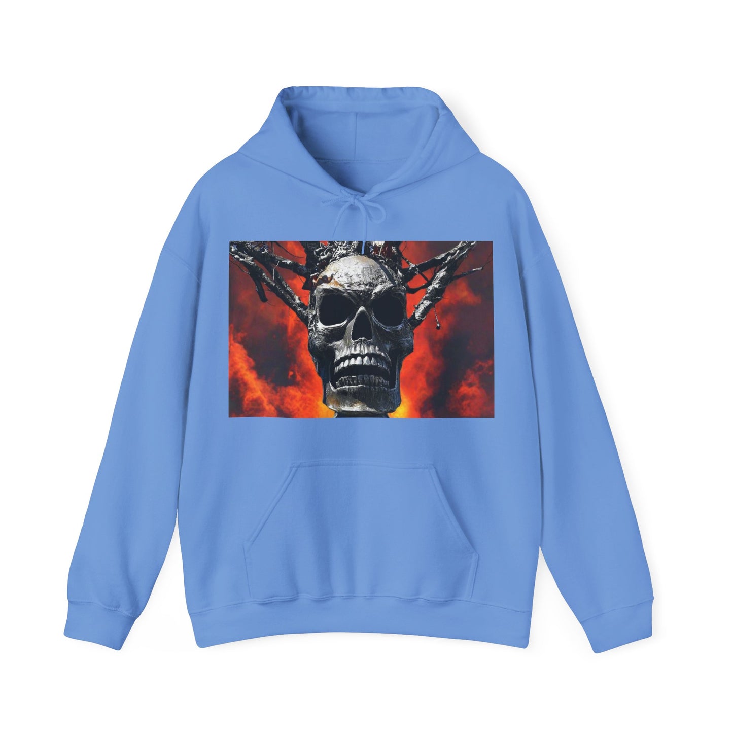 Skull Warrior Inferno Stare - Unisex Heavy Blend Hooded Sweatshirt