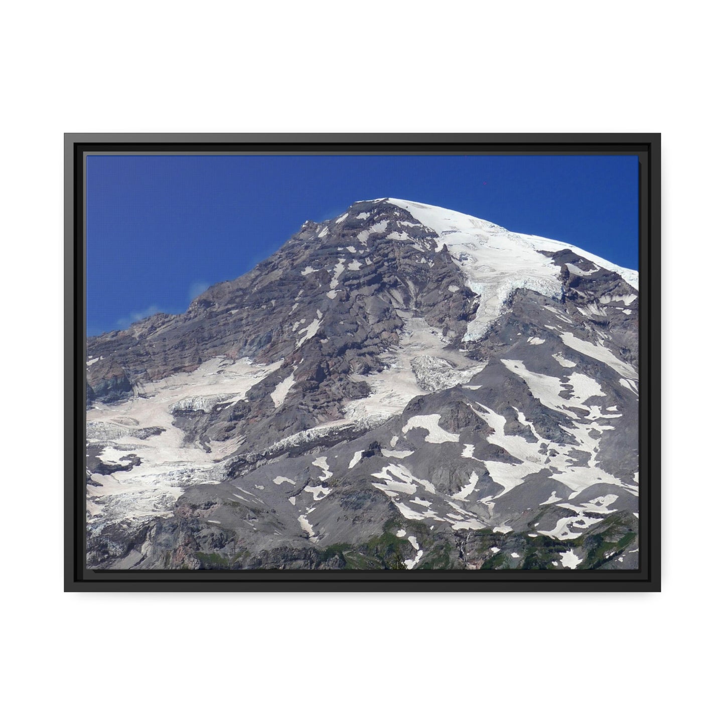 Majestic Mt. Rainier - Matte Canvas, Black Frame - Fry1Productions