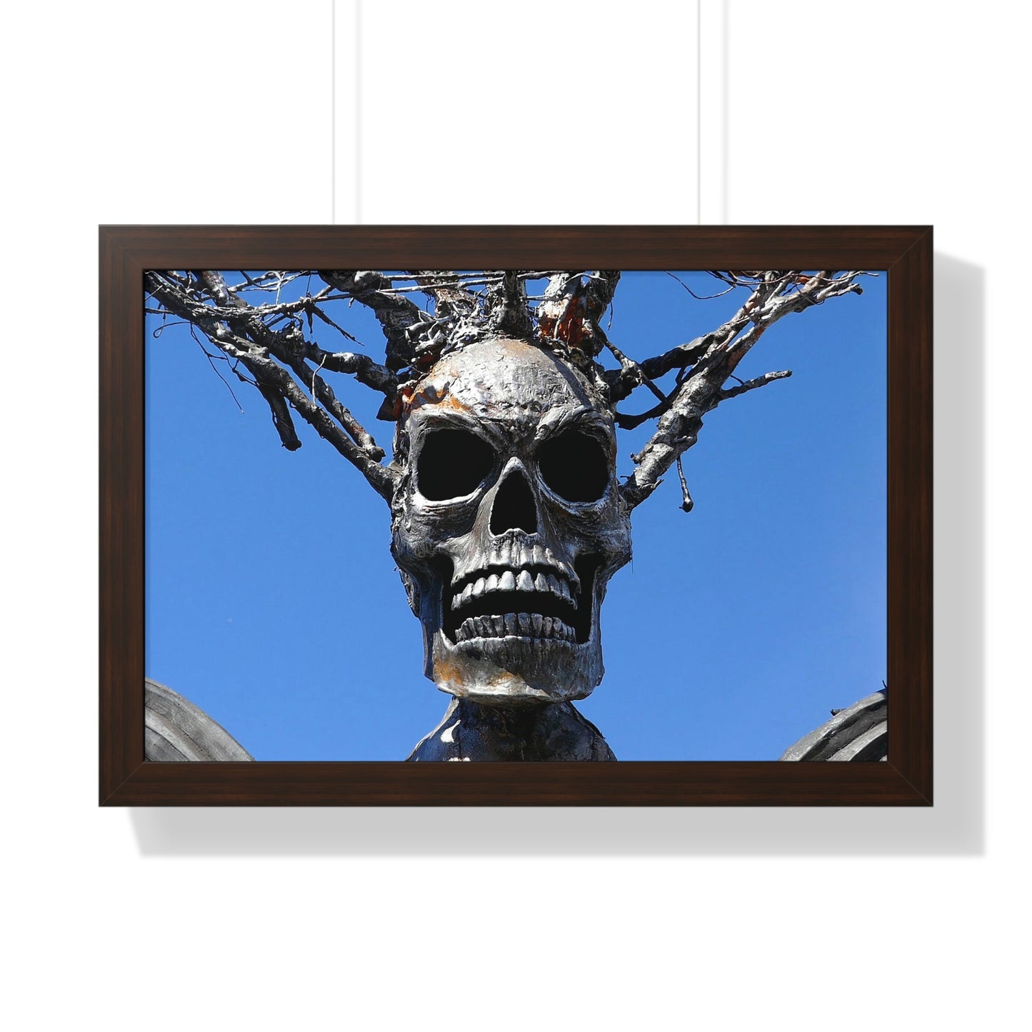 Skull Warrior Stare - Framed Horizontal Poster