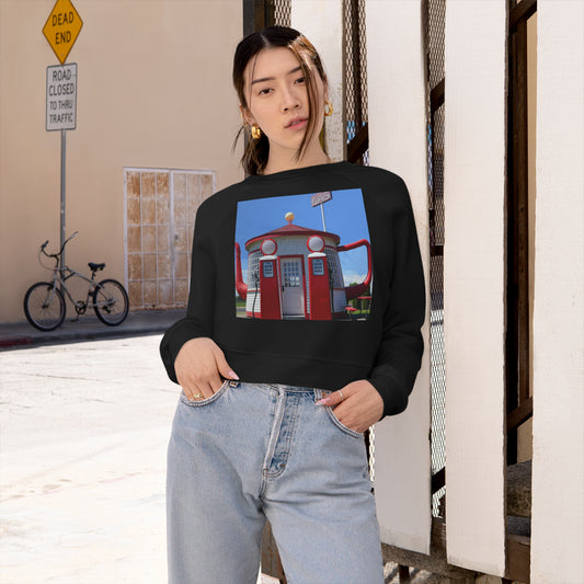 Awesome Teapot Dome Service Station - Women's Cropped Fleece Pullover