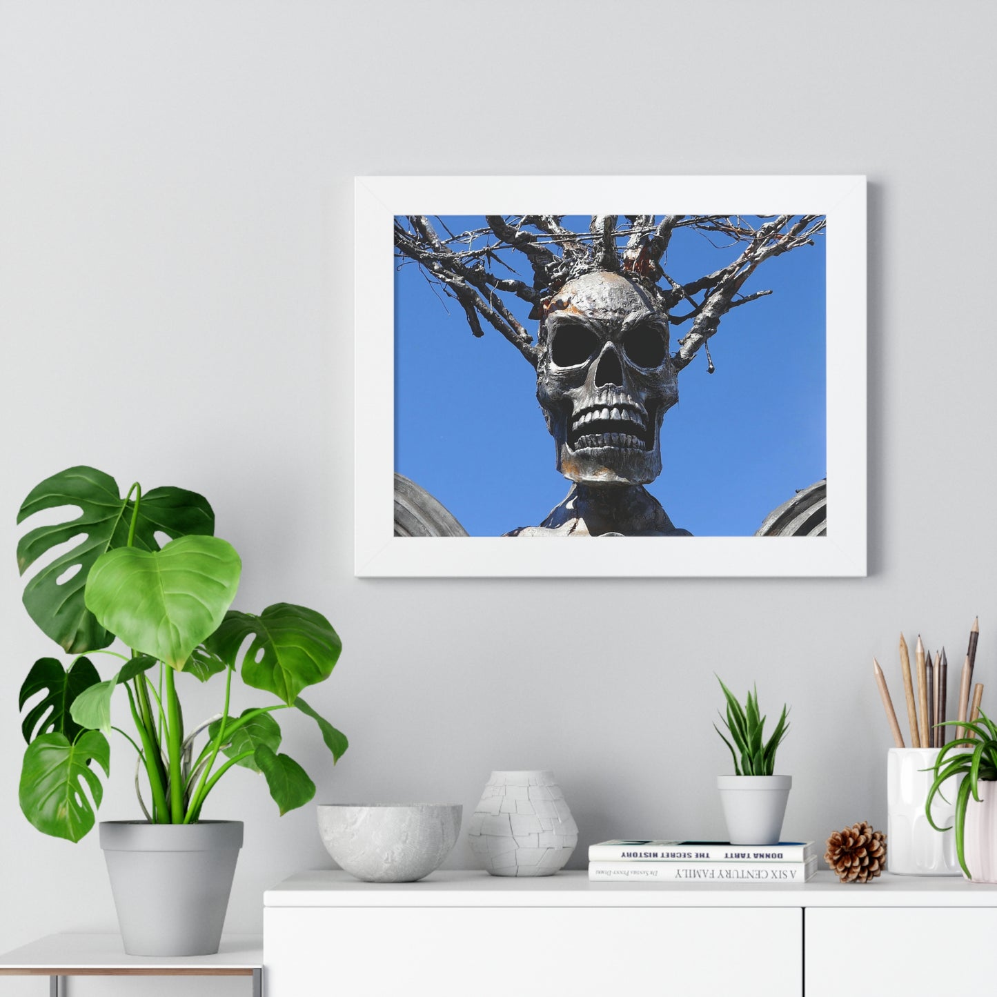 Skull Warrior Stare - Framed Horizontal Poster