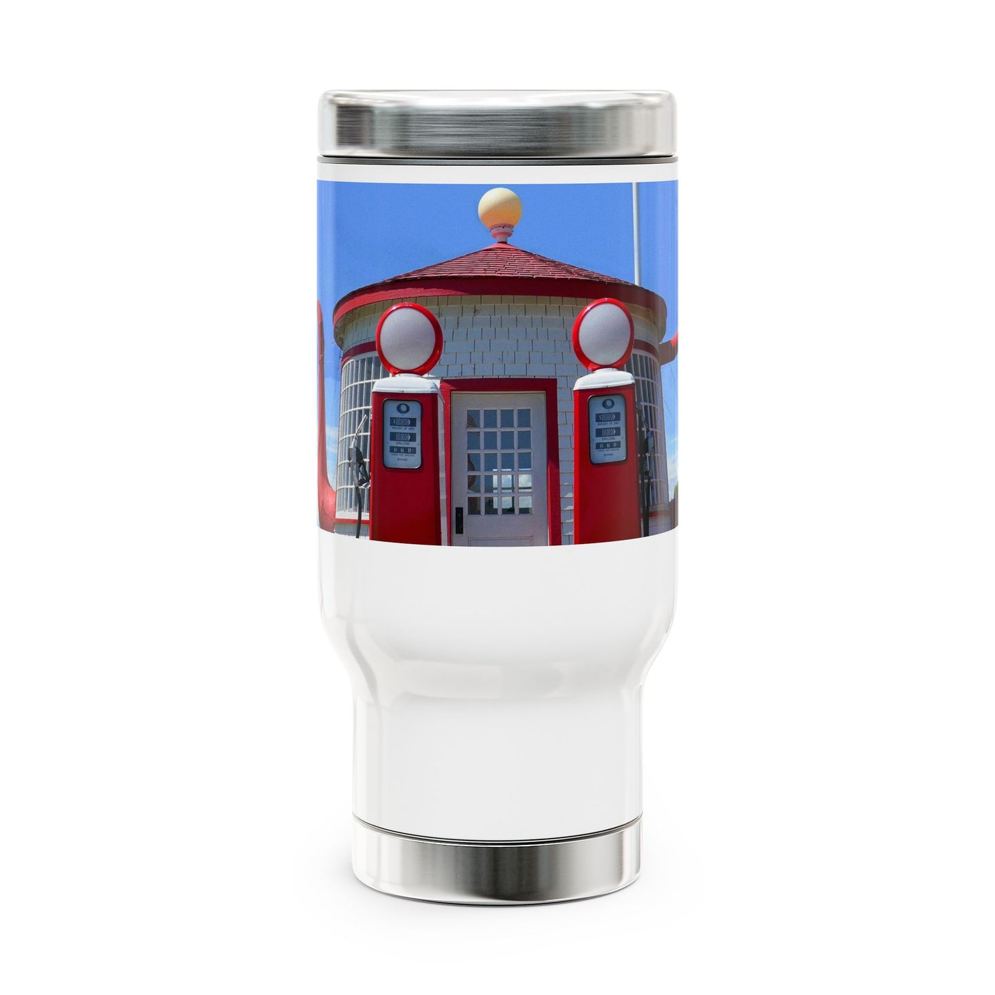 Awesome Teapot Dome Service Station - Stainless Steel Travel Mug with Handle, 14oz