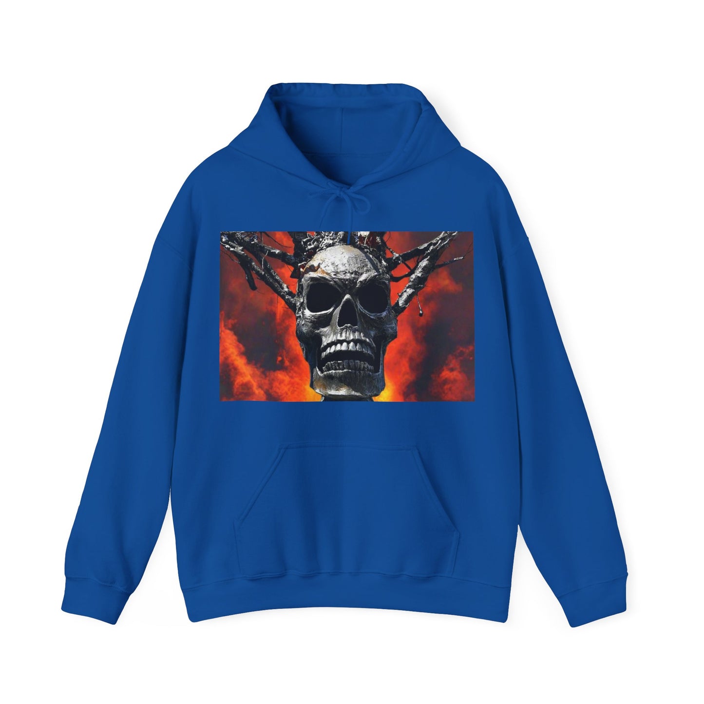 Skull Warrior Inferno Stare - Unisex Heavy Blend Hooded Sweatshirt
