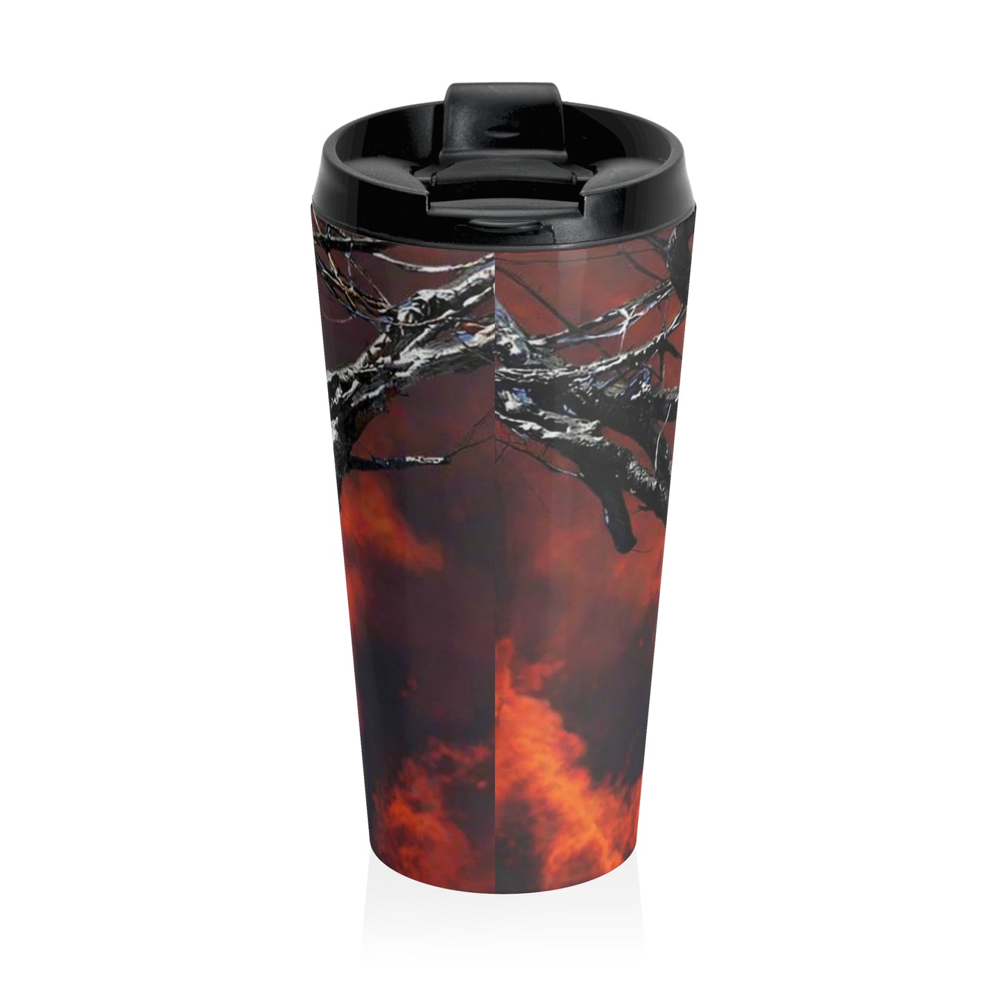 Skull Warrior Inferno Stare - Stainless Steel Travel Mug, 15oz