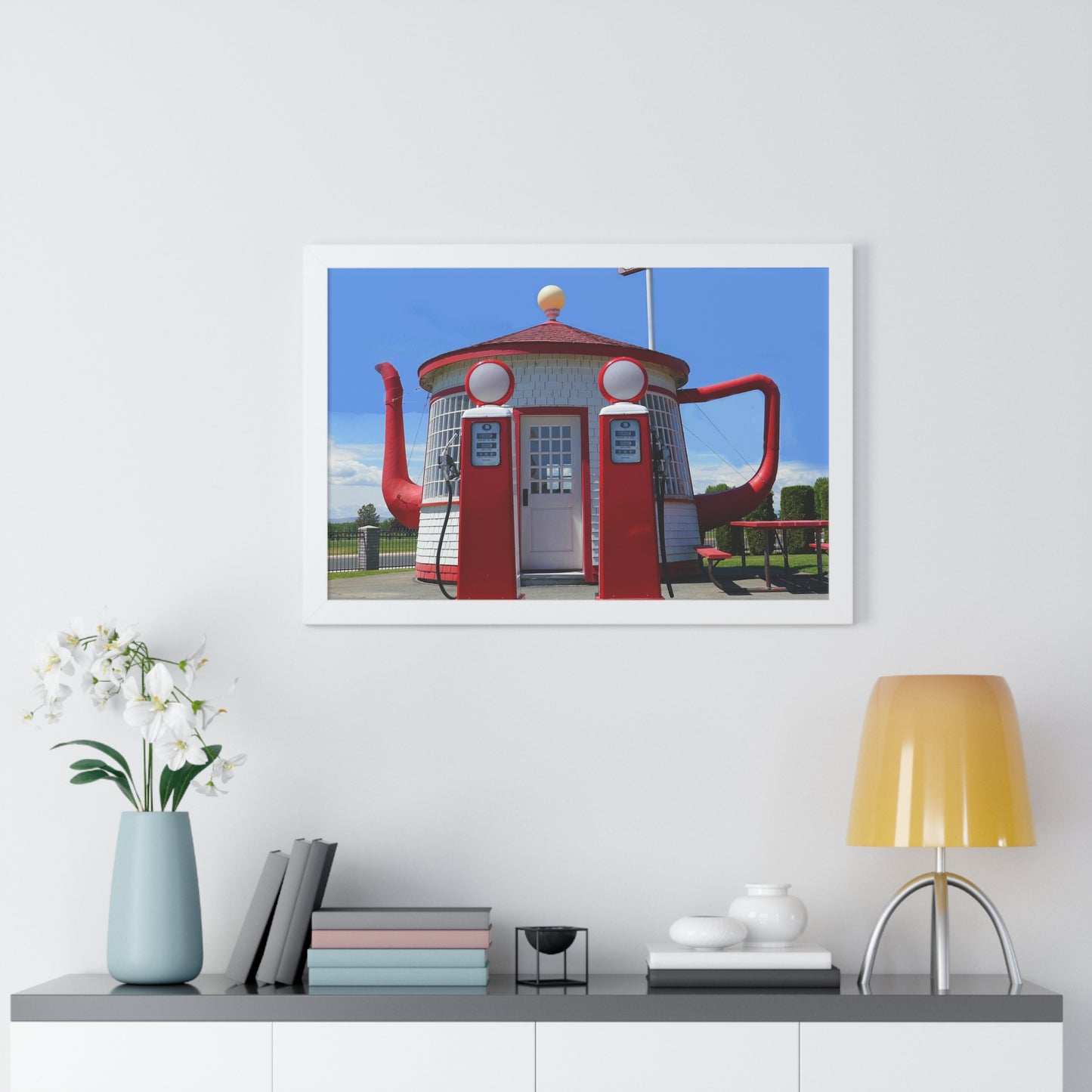 Awesome Teapot Dome Service Station - Framed Horizontal Poster
