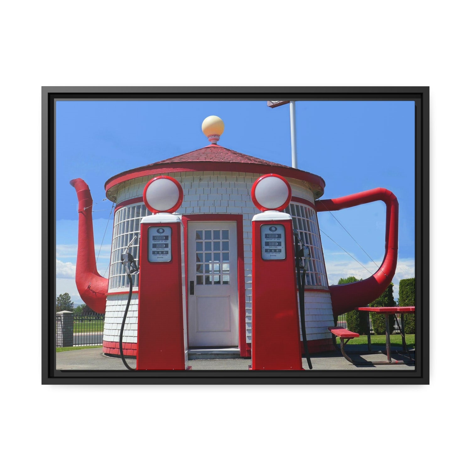 Awesome Teapot Dome Service Station - Matte Canvas, Black Frame - Fry1Productions