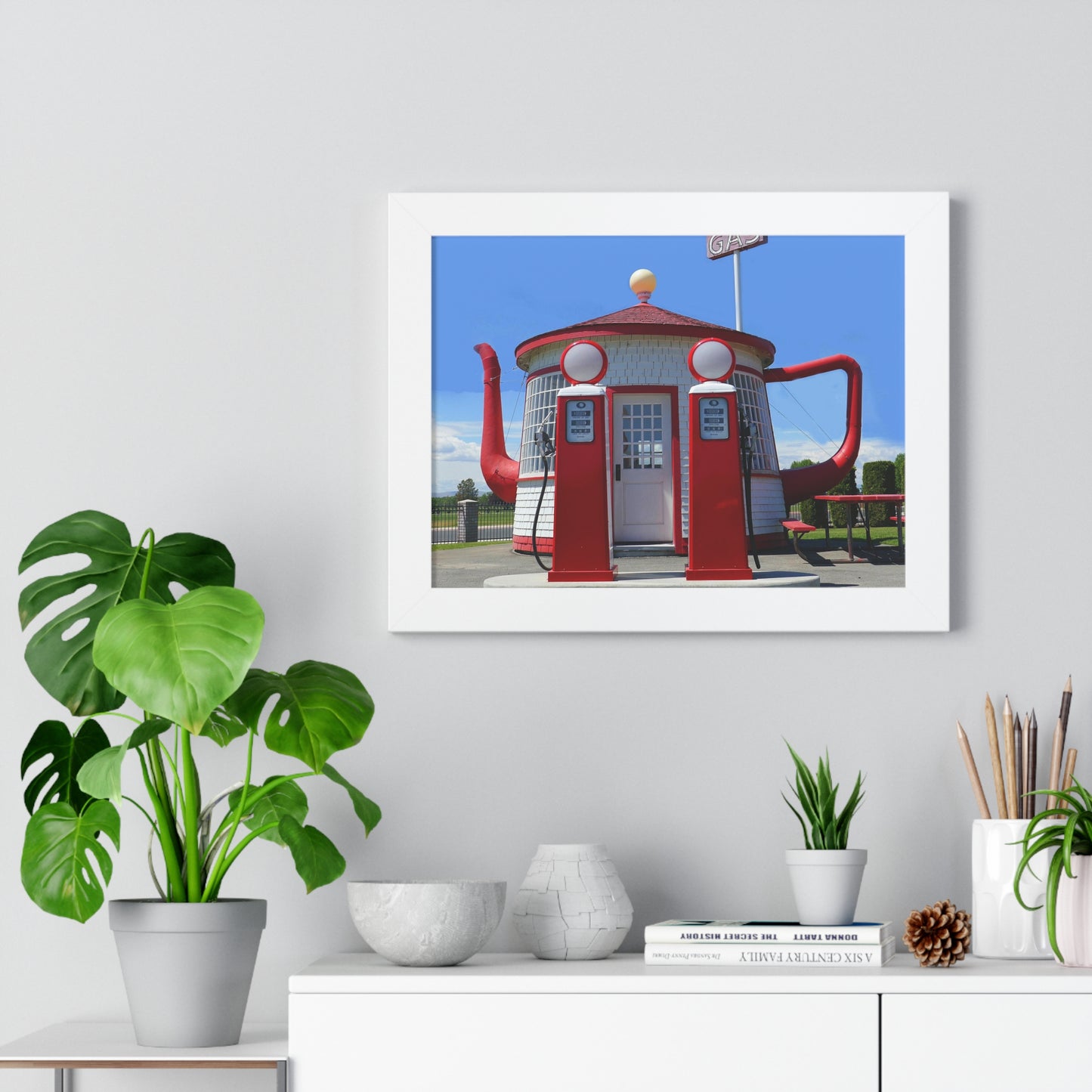 Awesome Teapot Dome Service Station - Framed Horizontal Poster