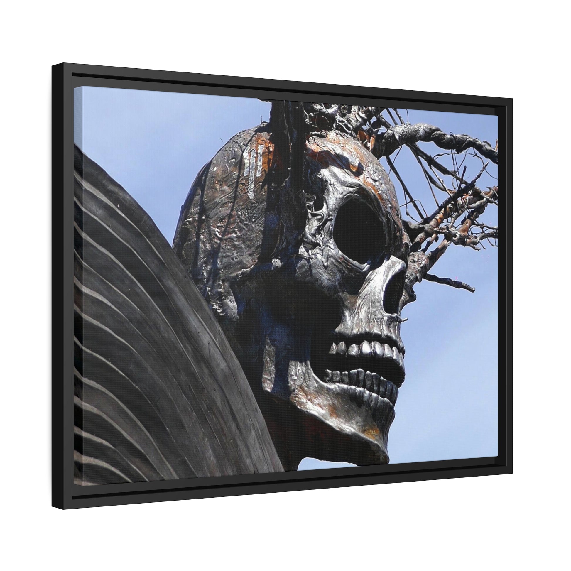 Skull Warrior - Matte Canvas, Black Frame - Fry1Productions