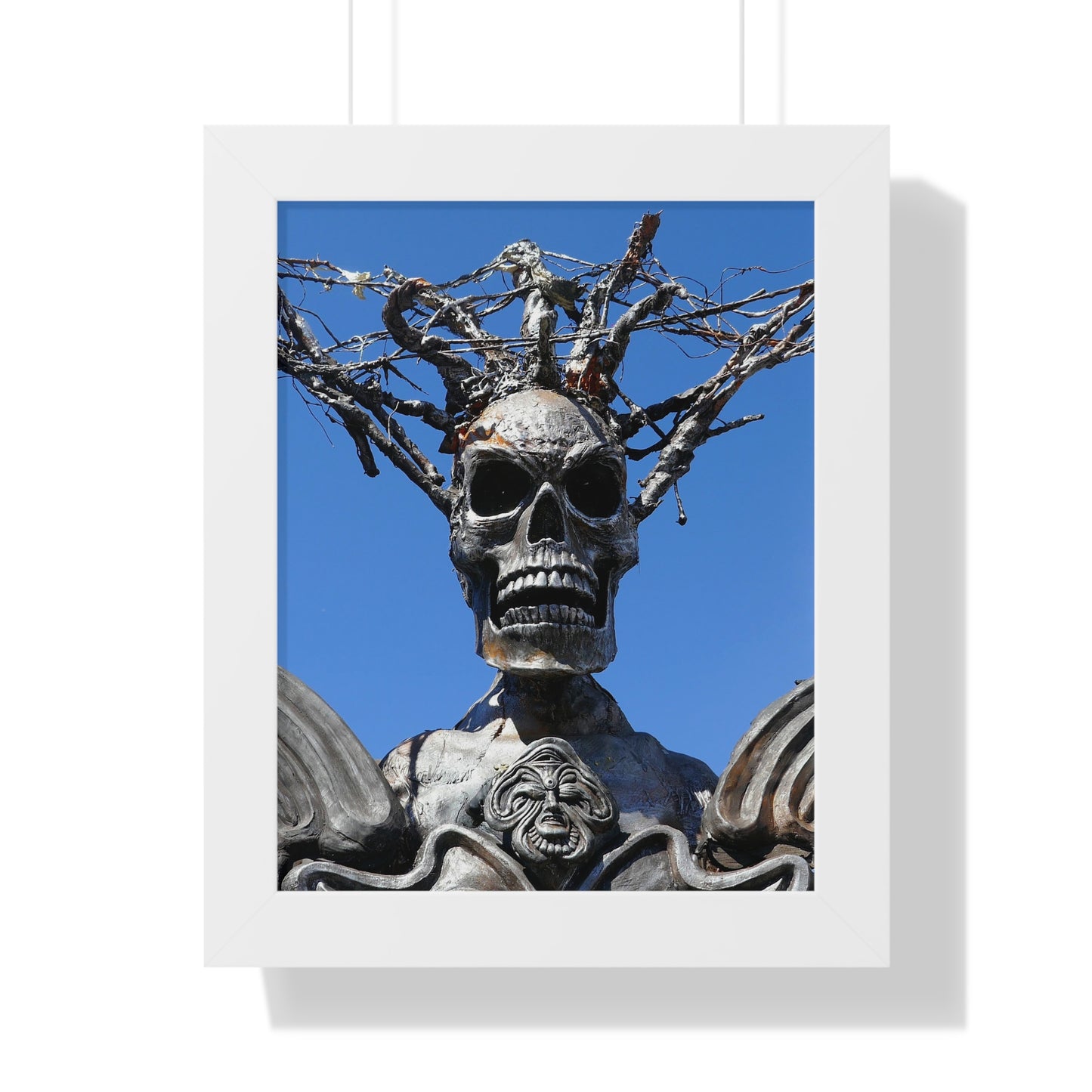 Skull Warrior Stare - Framed Vertical Poster