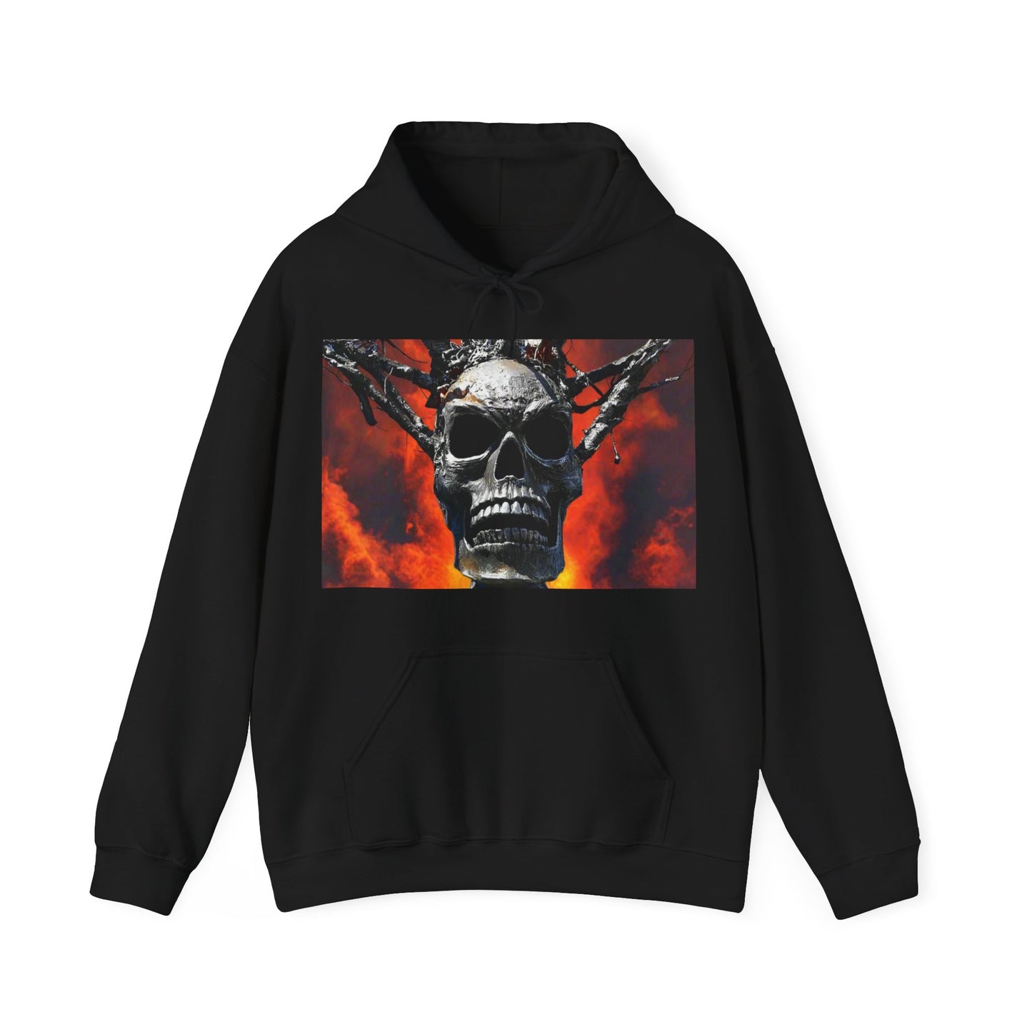 Skull Warrior Inferno Stare - Unisex Heavy Blend Hooded Sweatshirt