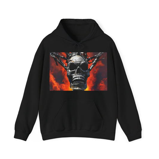 Skull Warrior Inferno Stare - Unisex Heavy Blend Hooded Sweatshirt