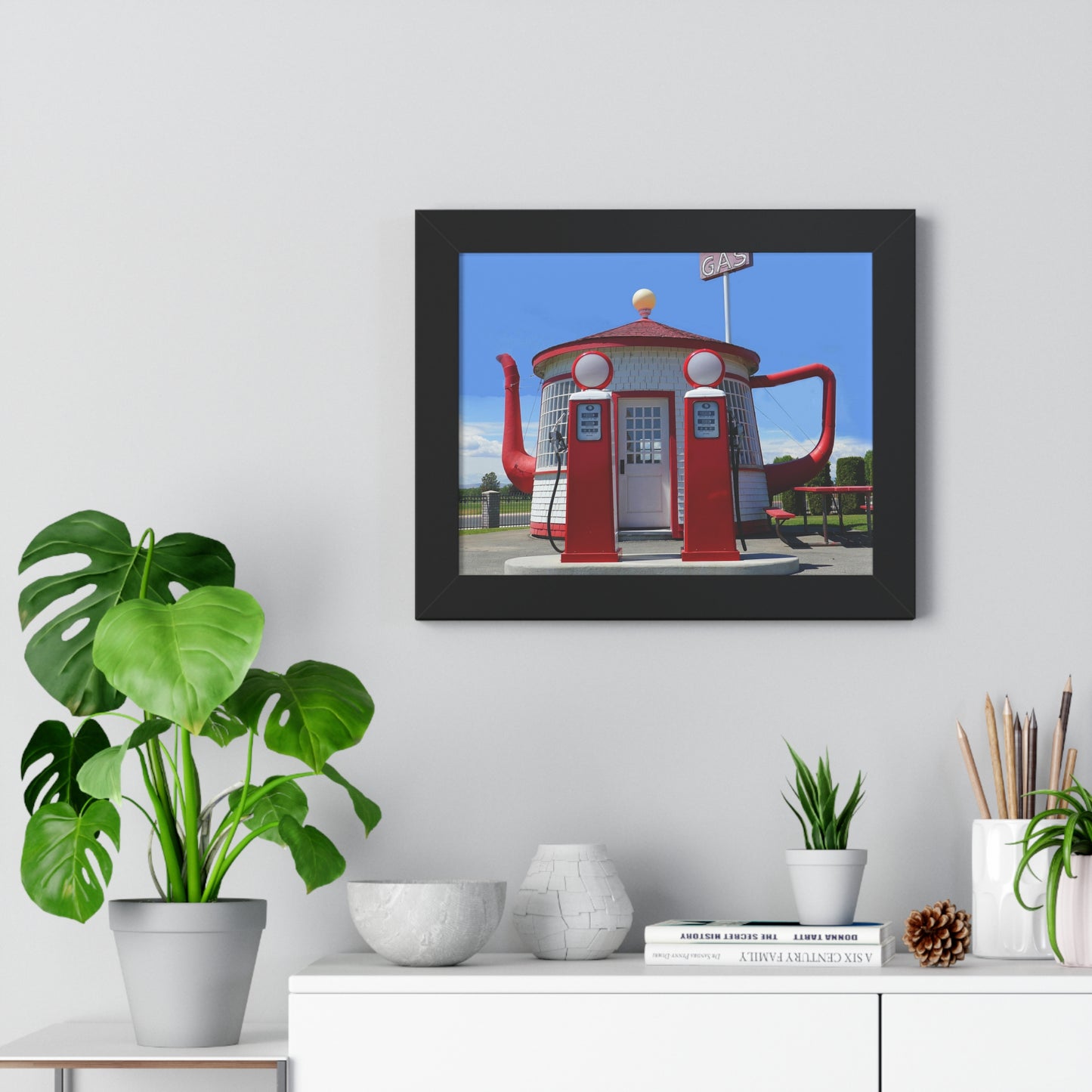 Awesome Teapot Dome Service Station - Framed Horizontal Poster