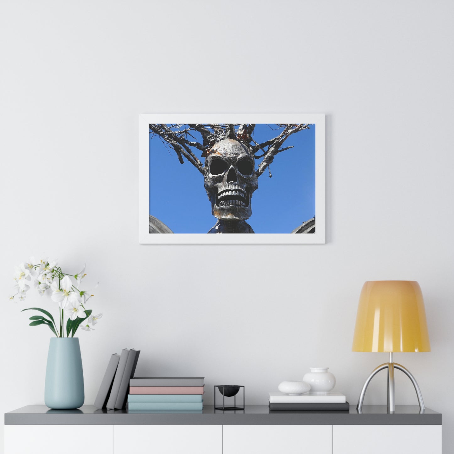 Skull Warrior Stare - Framed Horizontal Poster