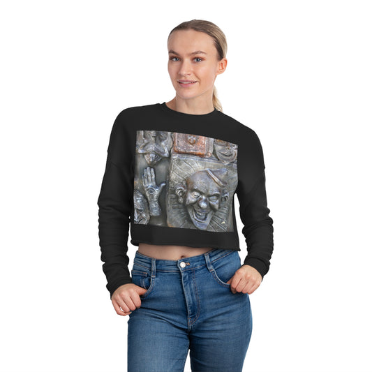 Cosmic Laughter - Women's Cropped Sweatshirt - Fry1Productions