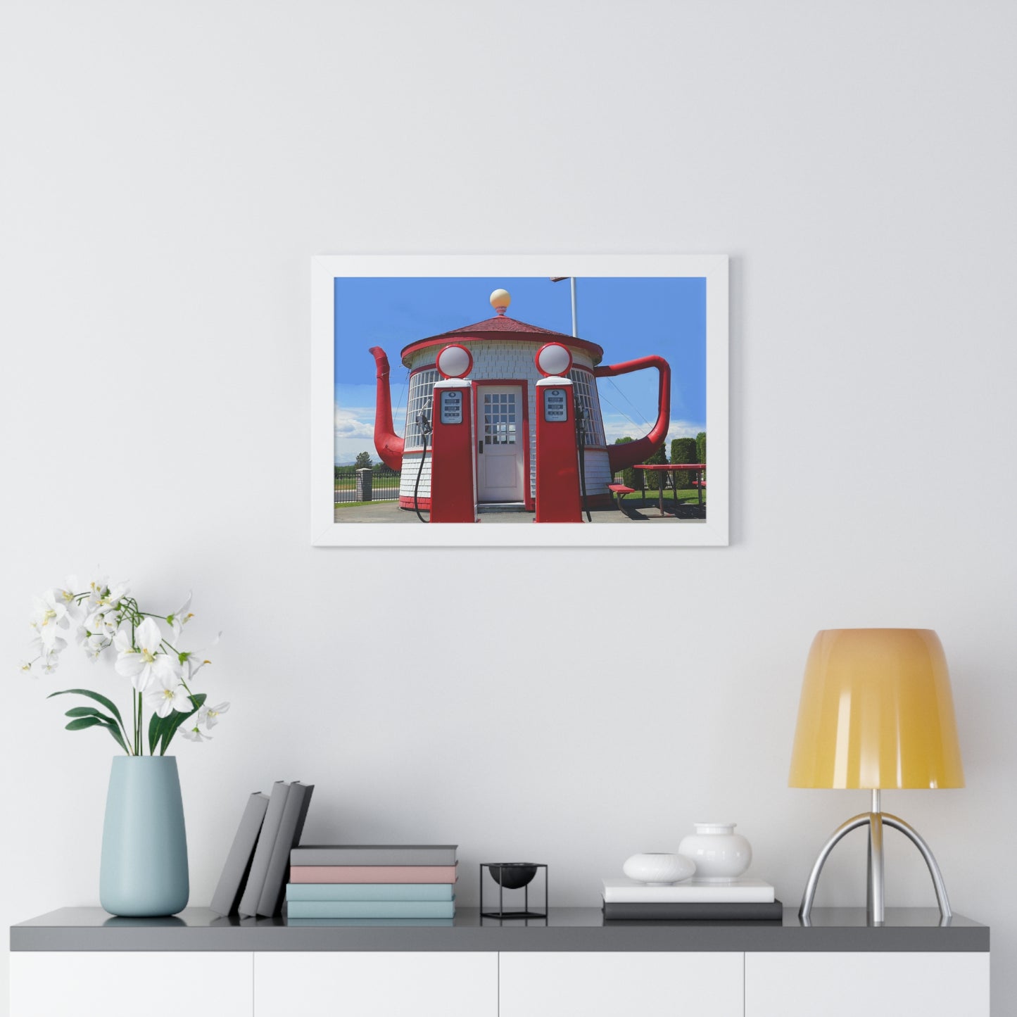 Awesome Teapot Dome Service Station - Framed Horizontal Poster