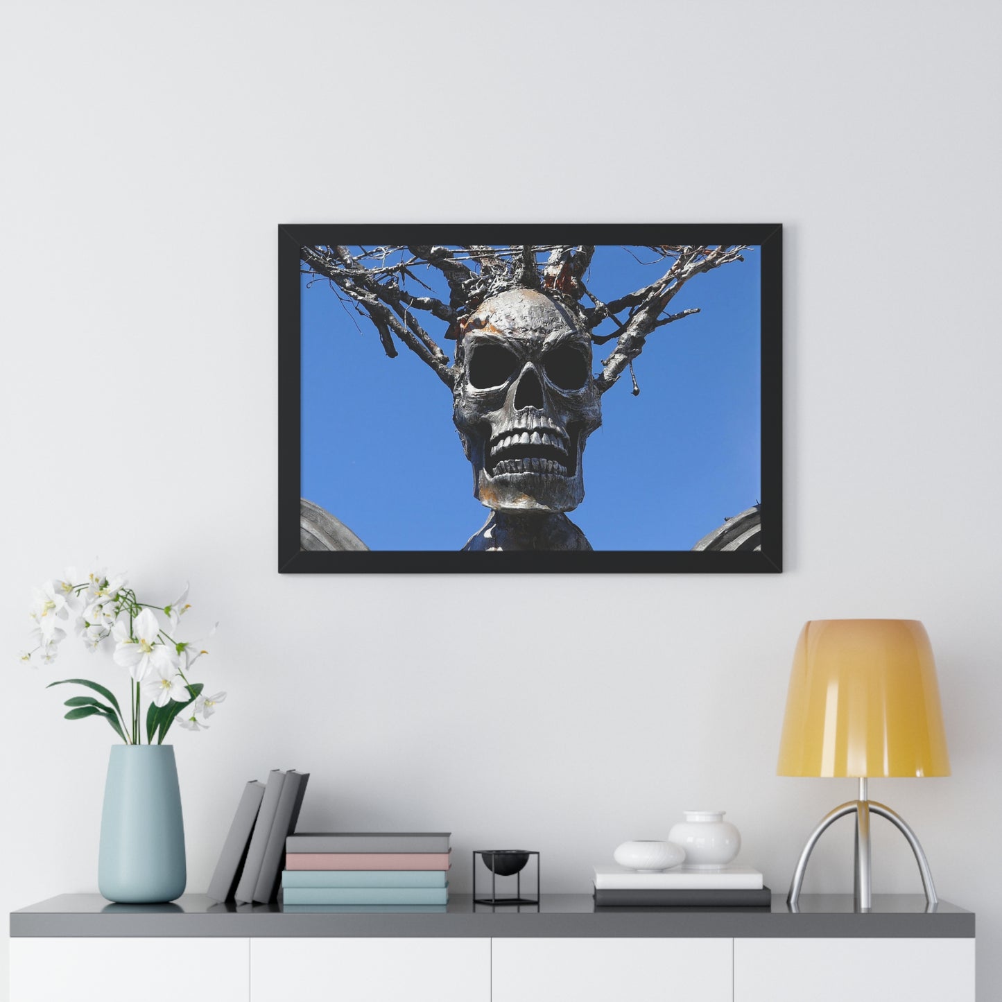 Skull Warrior Stare - Framed Horizontal Poster