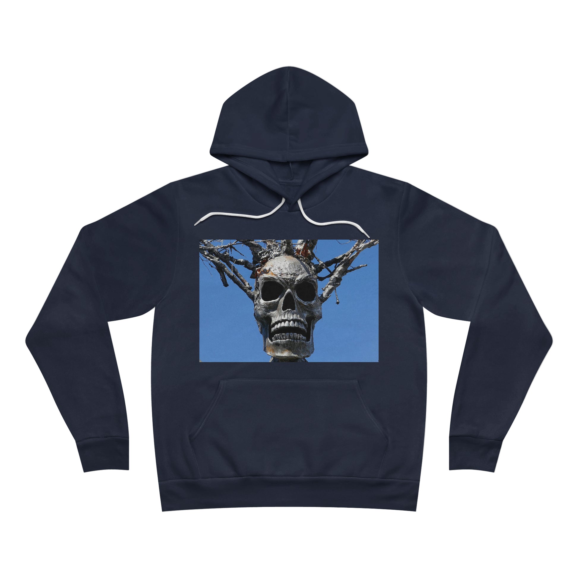 Skull Warrior Stare - Unisex Sponge Fleece Pullover Hoodie - Fry1Productions