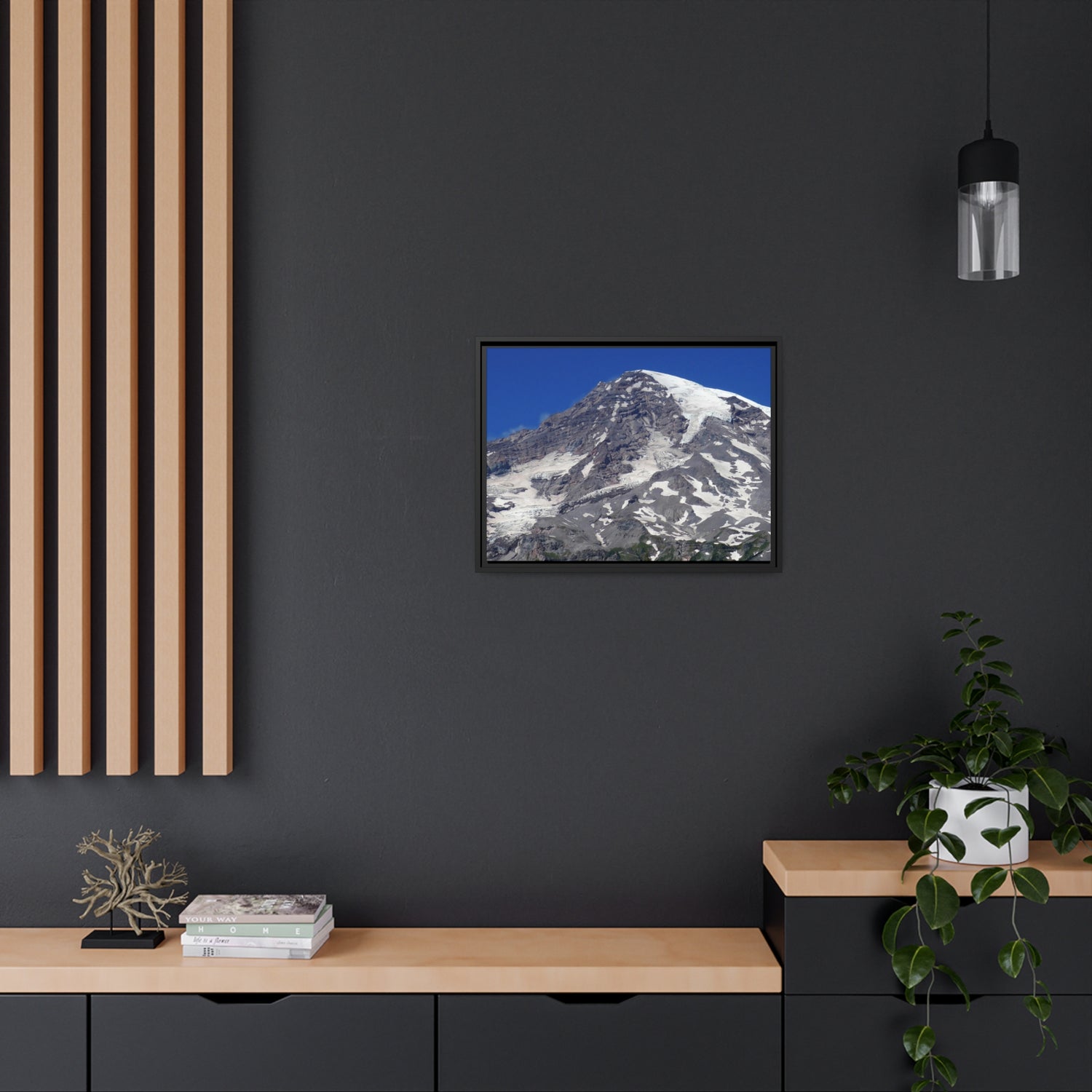 Majestic Mt. Rainier - Matte Canvas, Black Frame - Fry1Productions
