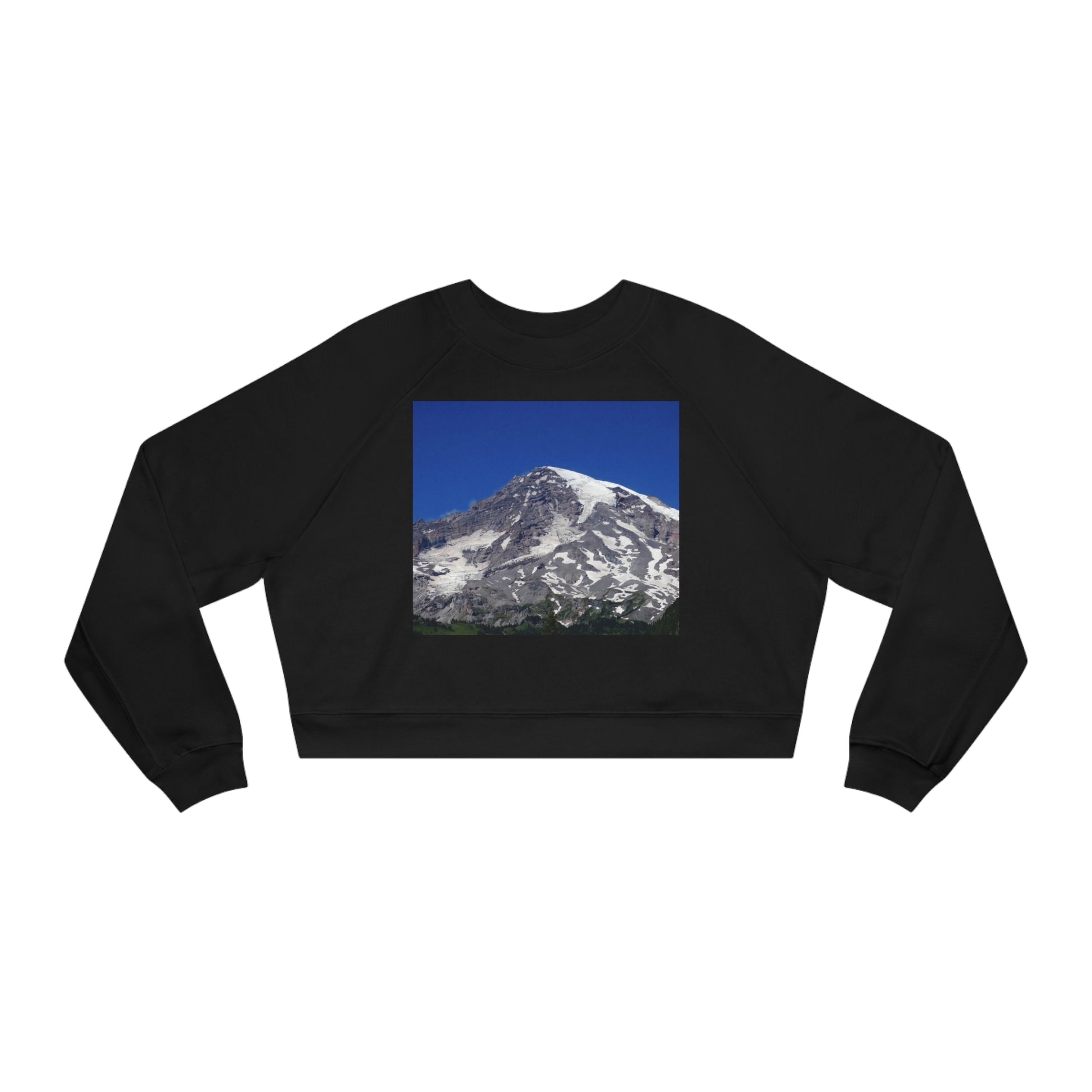 Majestic Mt. Rainier - Women's Cropped Fleece Pullover - Fry1Productions