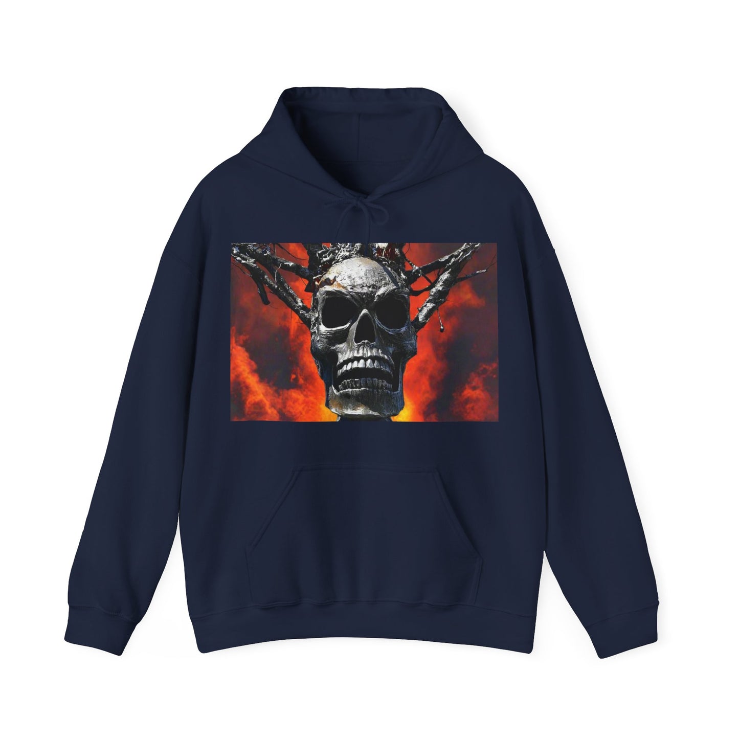 Skull Warrior Inferno Stare - Unisex Heavy Blend Hooded Sweatshirt